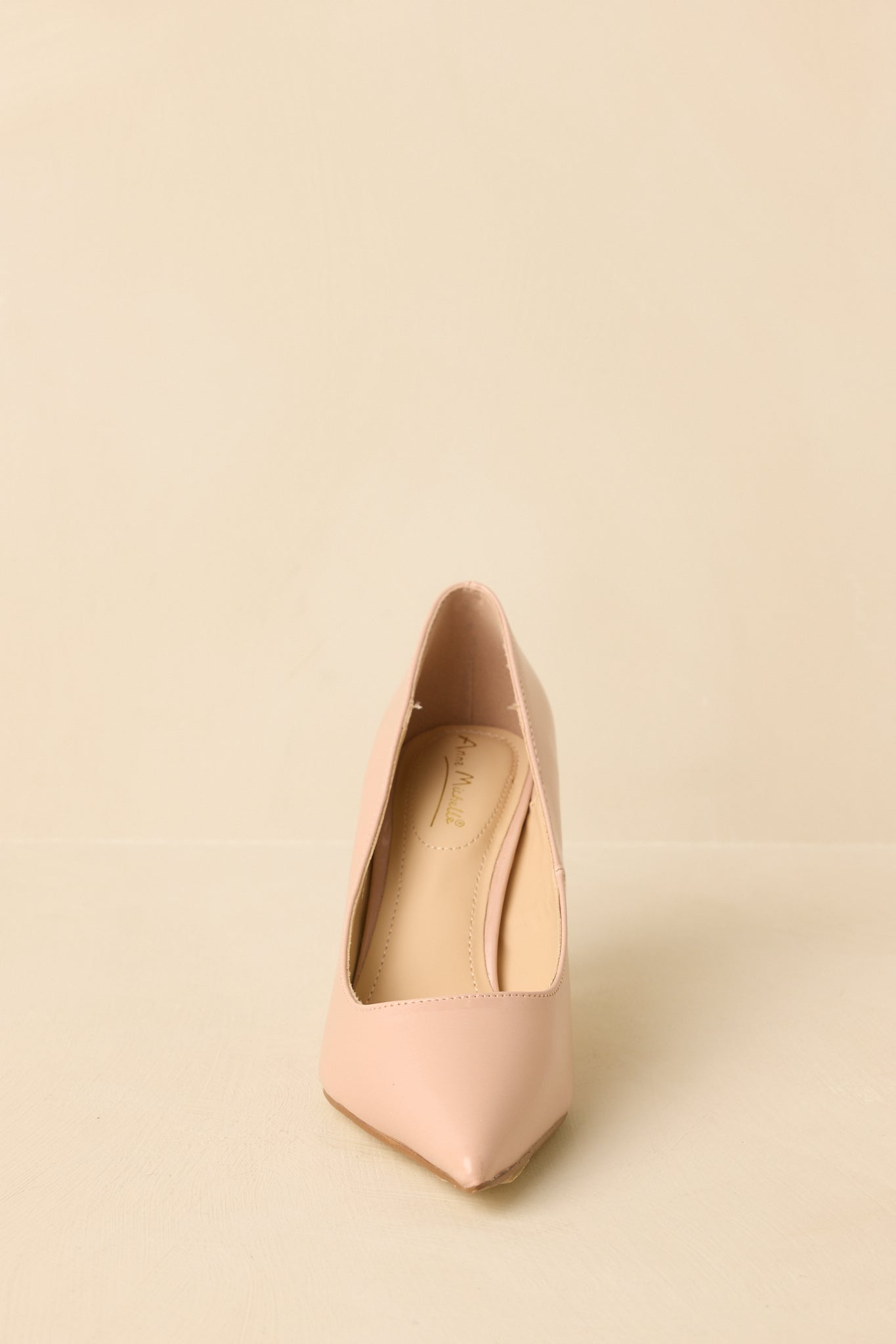Women's Well Prepared Nude Patent Pointed Toe Heels | Color: Beige | Size: 7.5