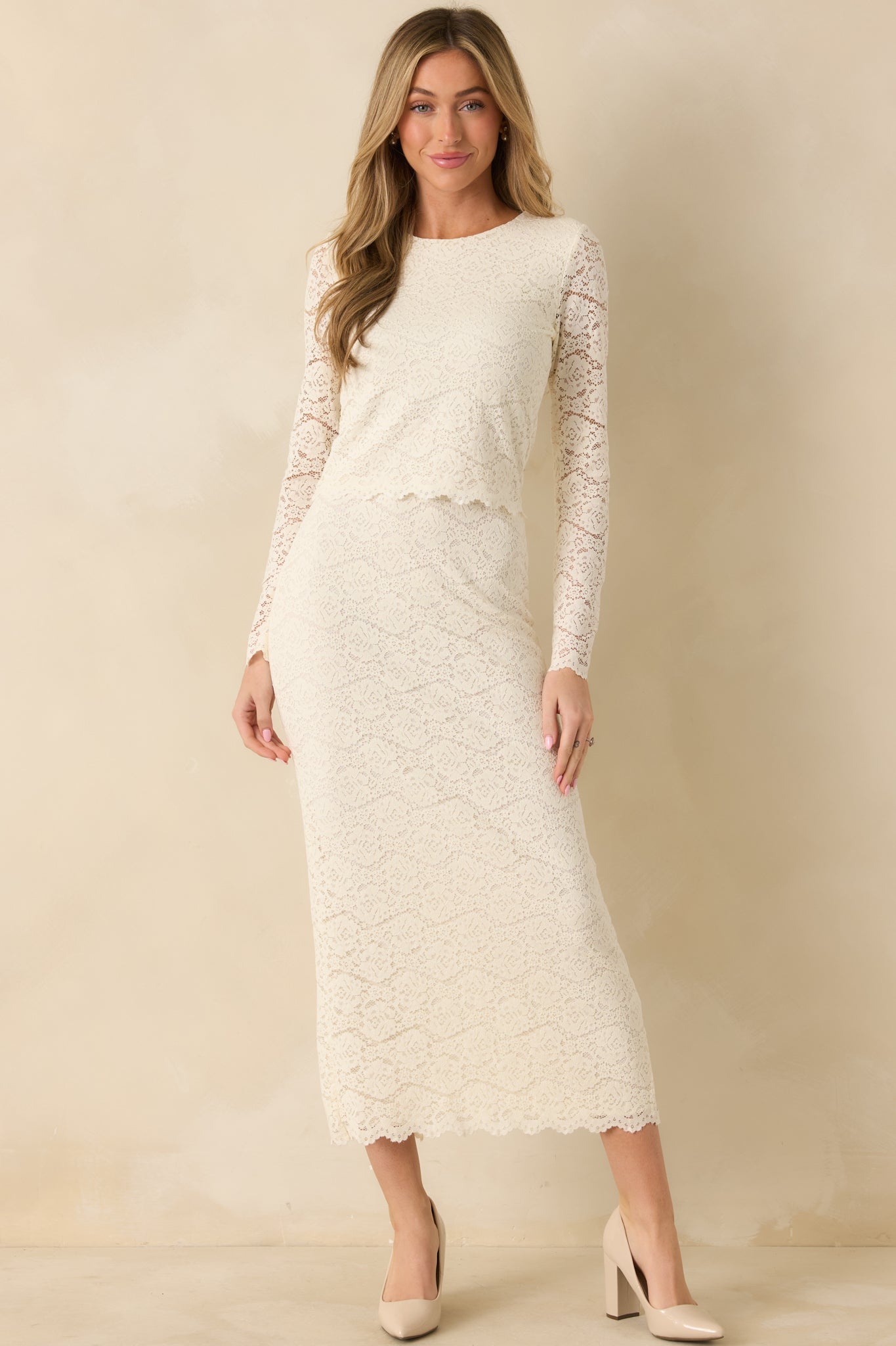 Z Supply Aurora Ivory Lace Top | Red Dress