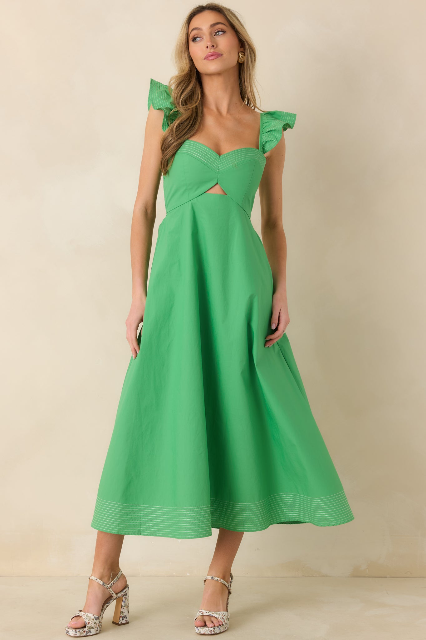 knee length dresses for ladies Navy Women's Chiffon Spring V Neck Long Sleeves Dresses EG01926, 18