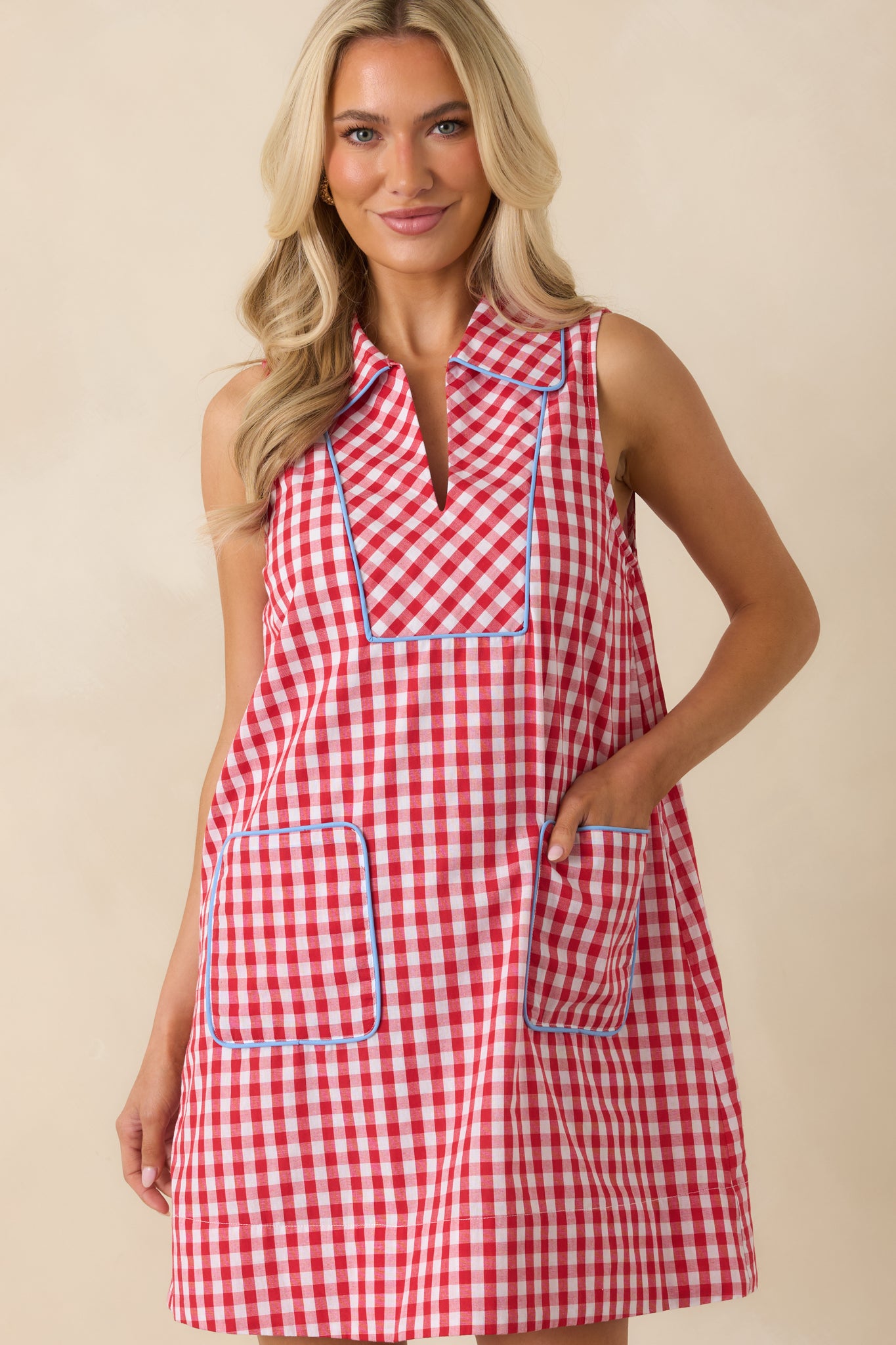 cotton gingham dress womens Maroon Gingham Gili Maxi Dress | Cotton Maxi for 4th of July, Hamptons & Beach Vacation