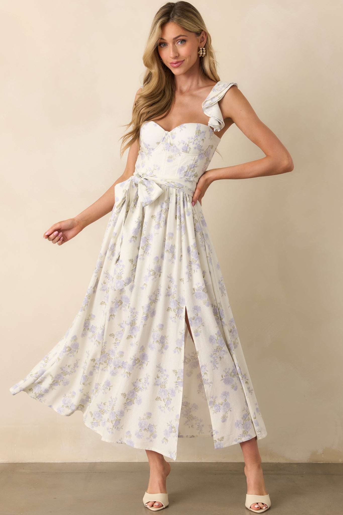 Aimee Lavender Floral Print Maxi Dress - All Dresses | Red Dress
