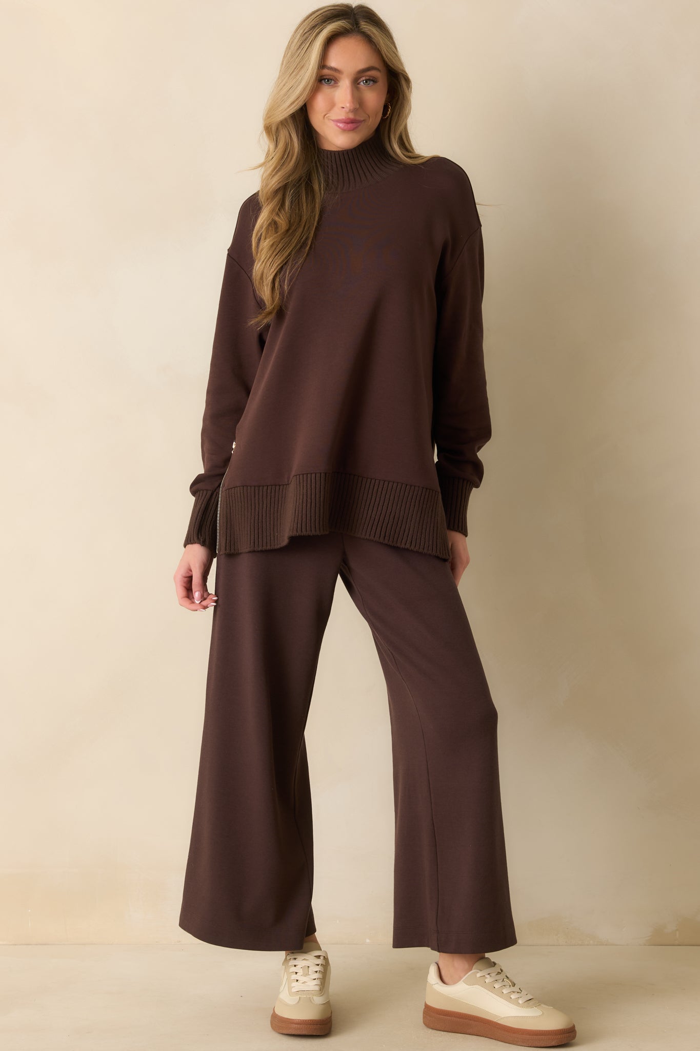 Z Supply Scout Luxe Pants In Dark Brown | Red Dress