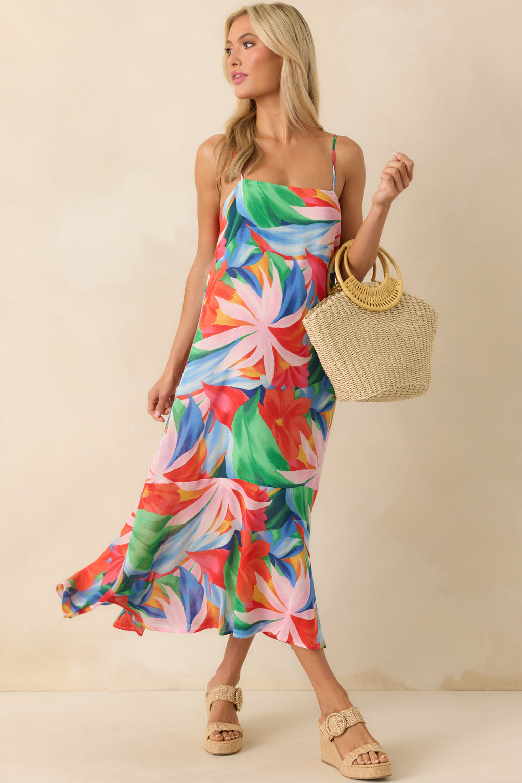 Z Supply Coast Villa Floral Maxi Dress In Pink Multi | Red Dress