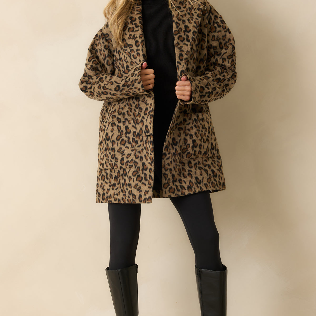 Z Supply Tan Lennon Leopard Coat | Red Dress