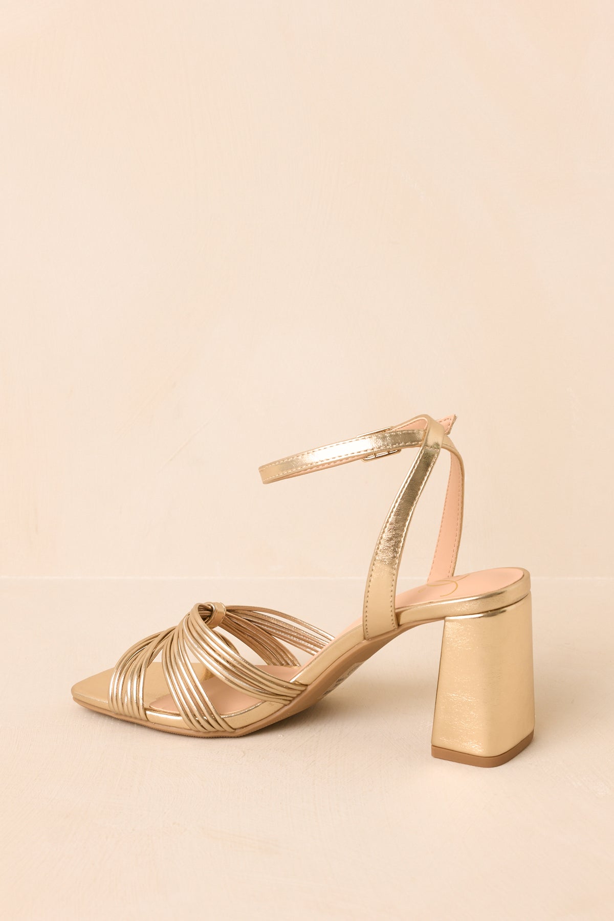 gold dress heels Women's Toast To Tonight Metallic Strappy Block | Size: 9 atf-kg-07.15.25 SHEIN EZwear Women's Fitted these heels don’t just Size:Two