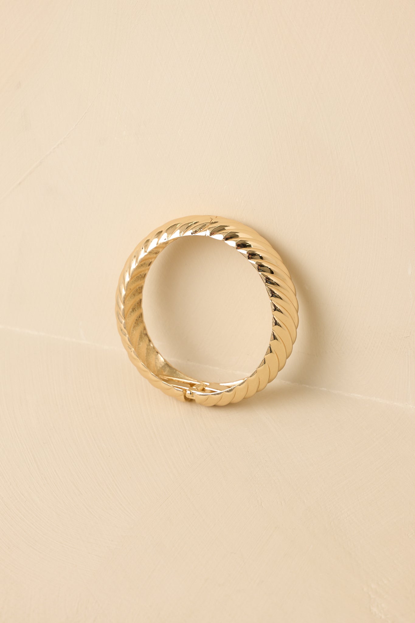 Gold Textured Bangle Bracelet - All Bracelets | Red Dress