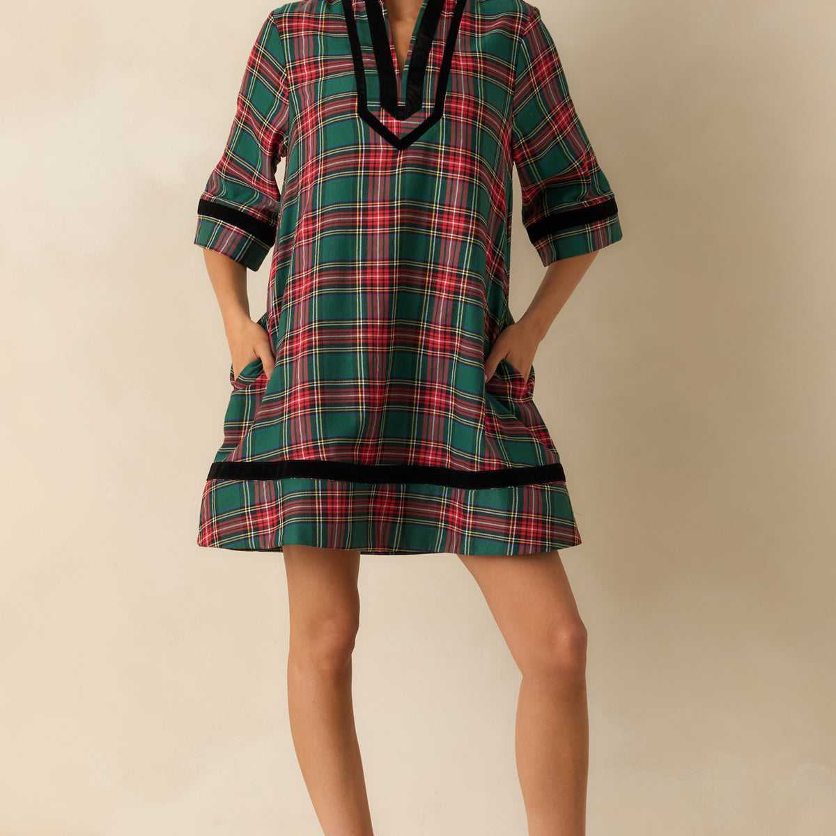 Green Plaid Mini Dress - Holiday Dresses | Red Dress Green Plaid Mini Dress - Holiday Dresses | Red Dress