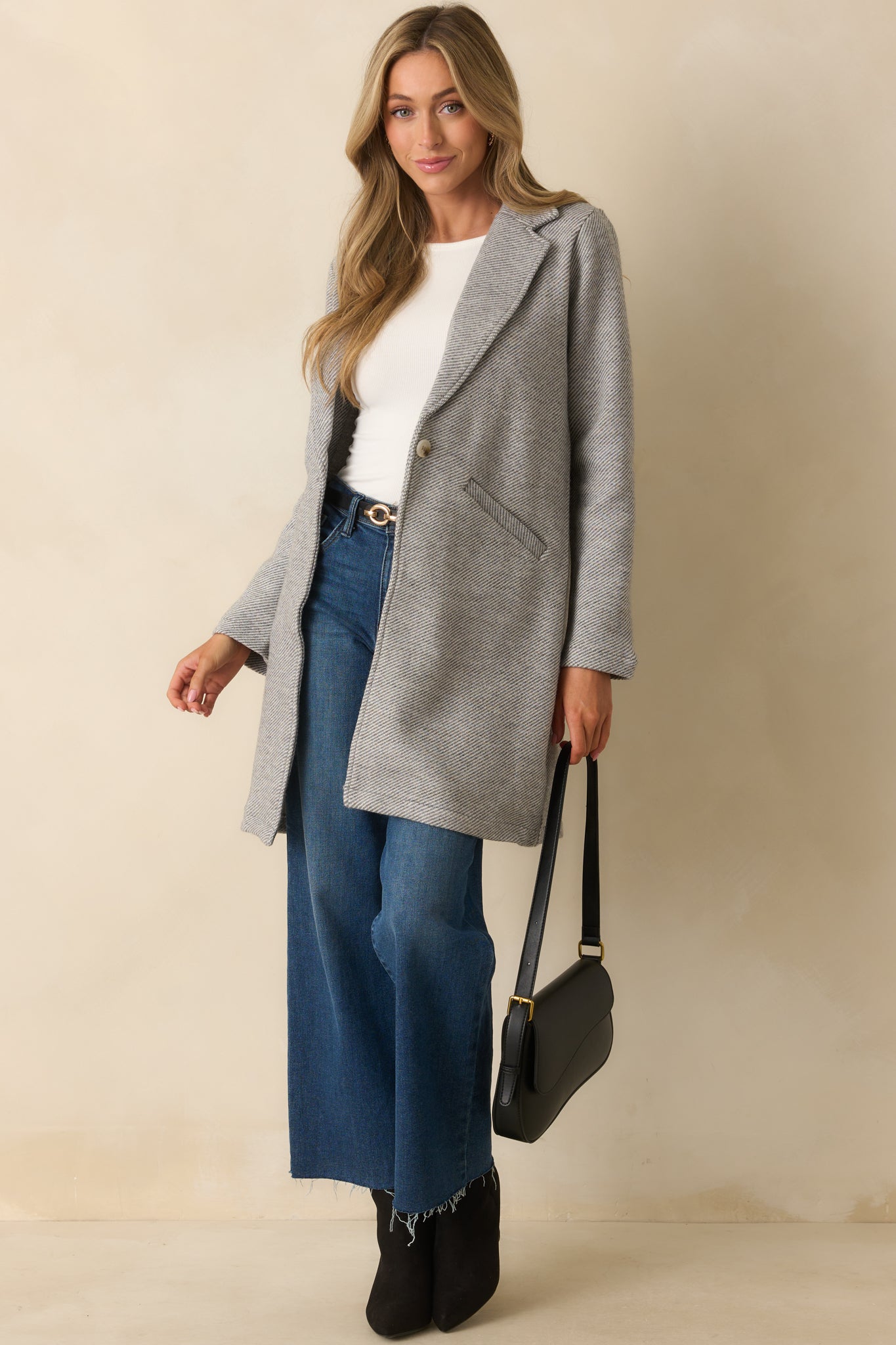 Thread & Supply Kenzie Coat In Heather Grey | Red Dress