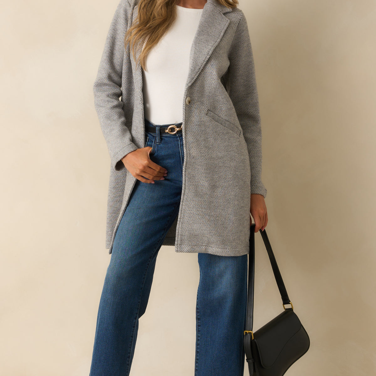 Thread & Supply Kenzie Coat In Heather Grey | Red Dress