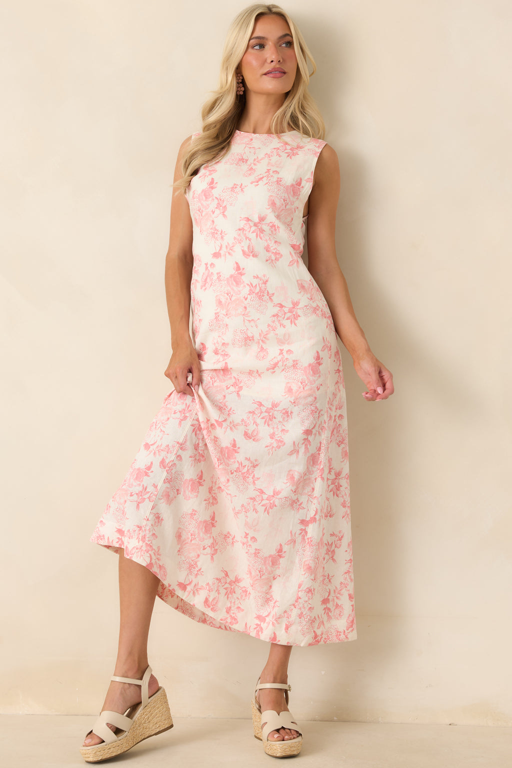 pink linen maxi dress Women's Everything I Imagined Ivory & Blend Floral | Size: L 4th of july outfit toddler girl Size:Size US 11.5 | UK 10.5 JAPNA Navy Polka Dot whether youre island