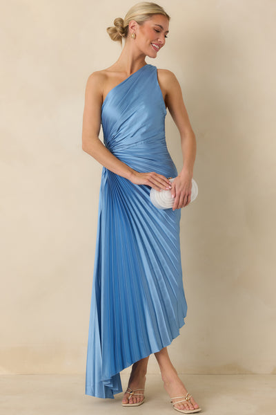 open lace back dress Deme by Gabriella Dana One-Shoulder Fitted Maxi Dress
