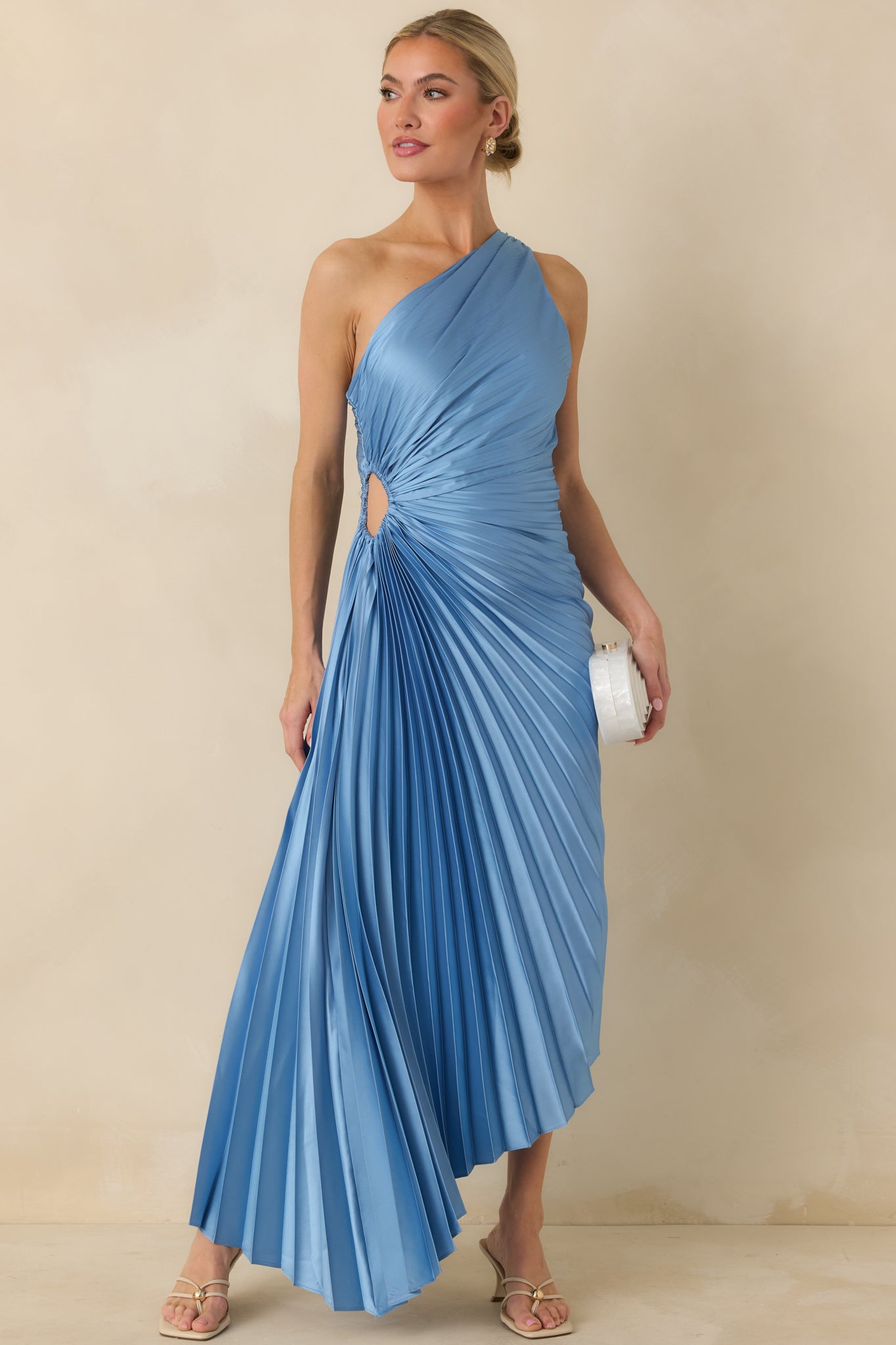 Light Blue Asymmetric One Shoulder Maxi Dress - Event Dresses | Red Dress Light Blue Asymmetric One Shoulder Maxi Dress - Event Dresses | Red Dress