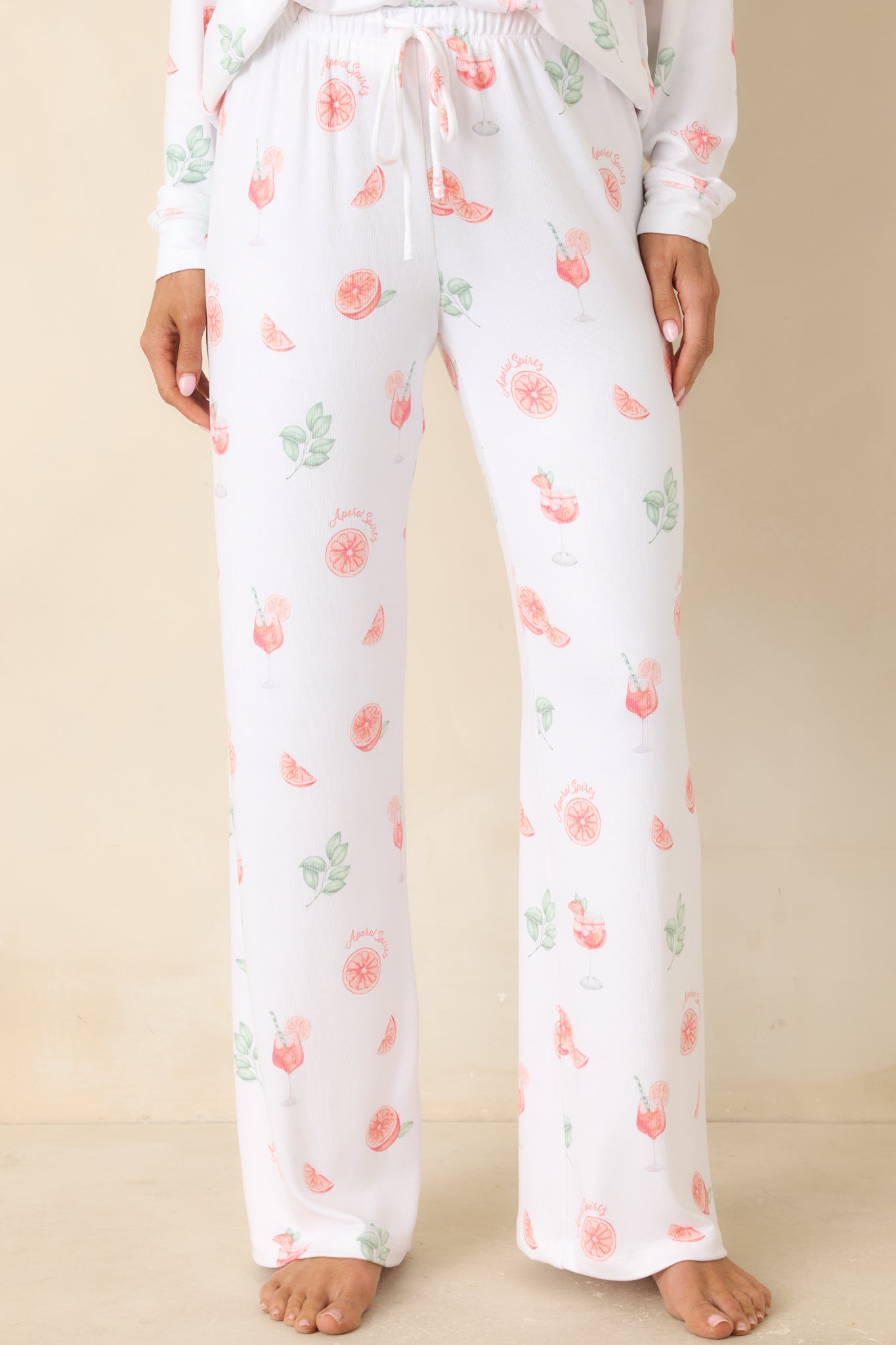 Z Supply So Sweet White Spritz Pajama Pants | Red Dress