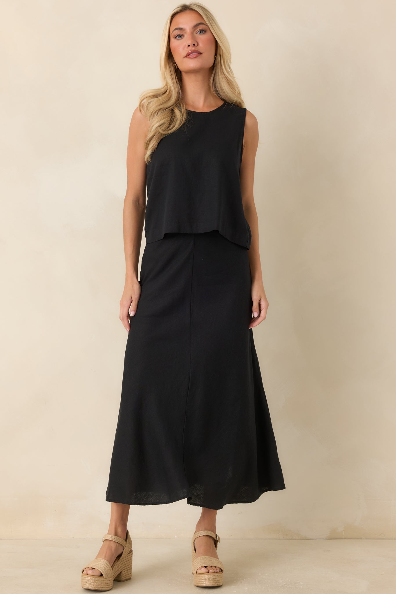 Meryl Black Linen Blend Midi Skirt | Z Supply