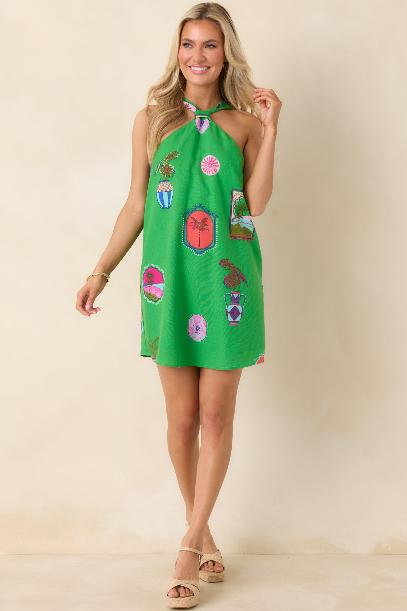 Lightweight mini dress showcasing a flattering silhouette with natural flow and subtle volume.