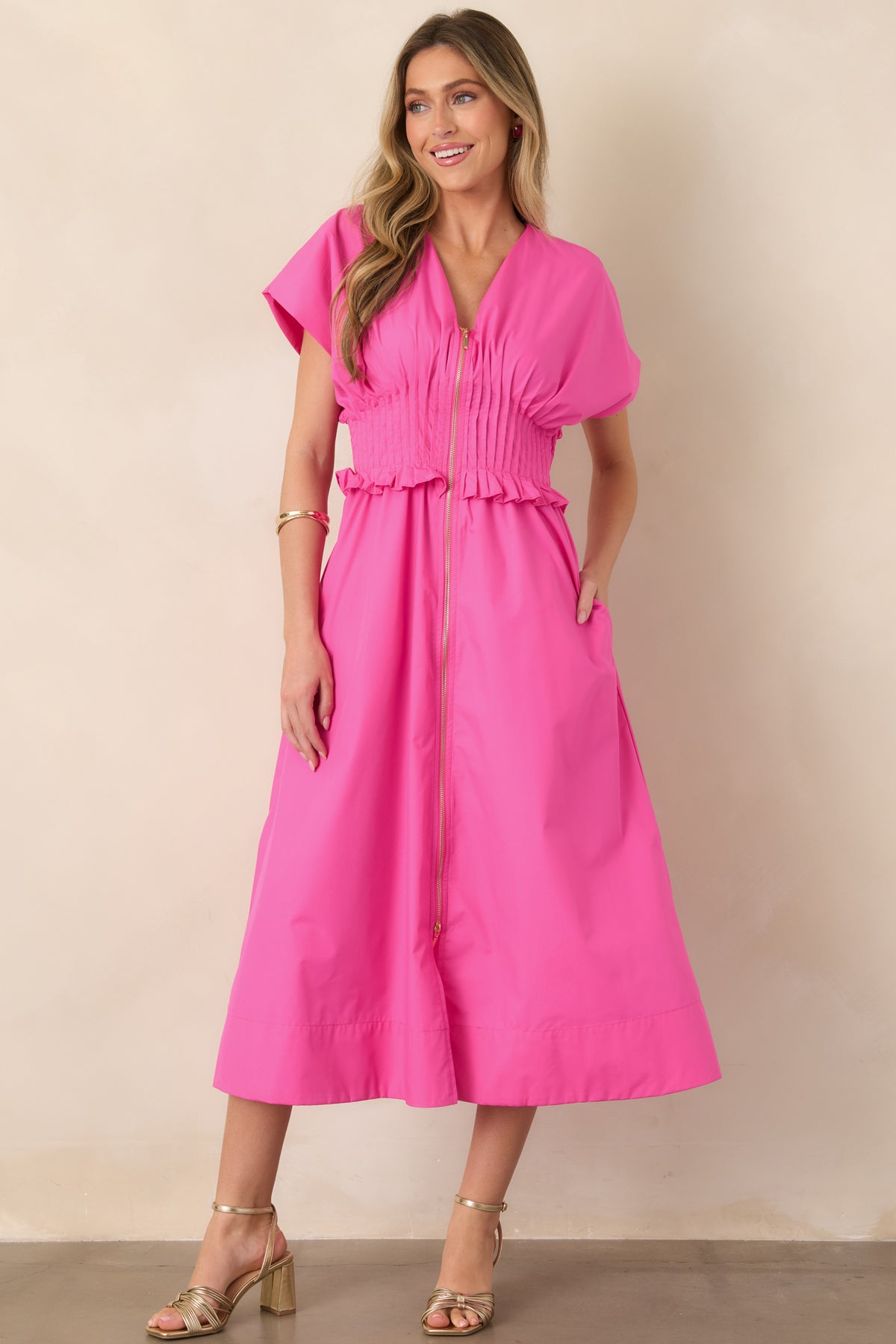 pink dress with gold heels Women's Toast To Tonight Metallic Strappy Block | Size: 9 Size:13 1/2 LONG Pair them with everything 36 inch dresser Plus Size Fashion Nova