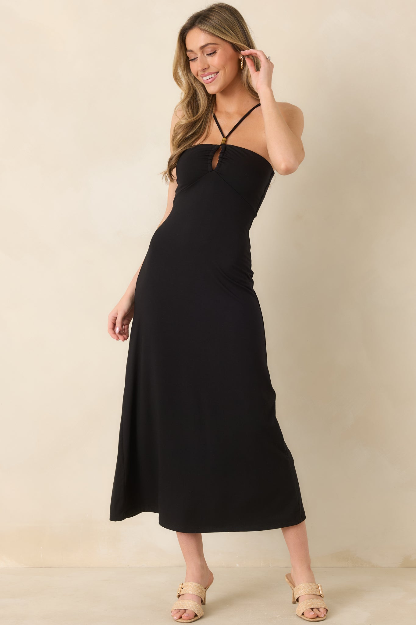 Z Supply Astoria Halter Maxi Dress, Black, Extra Small