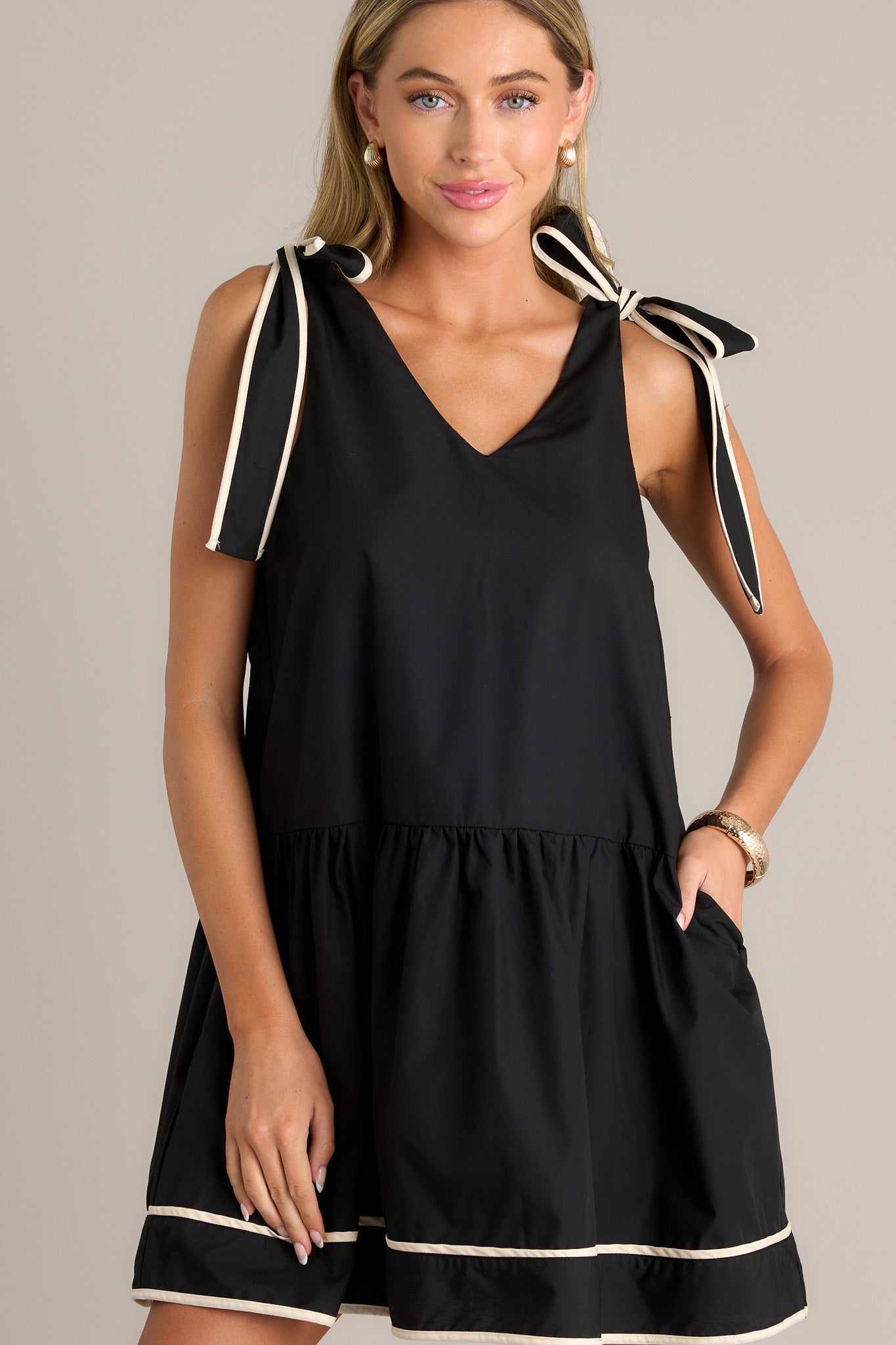 Black Flowing Mini Dress