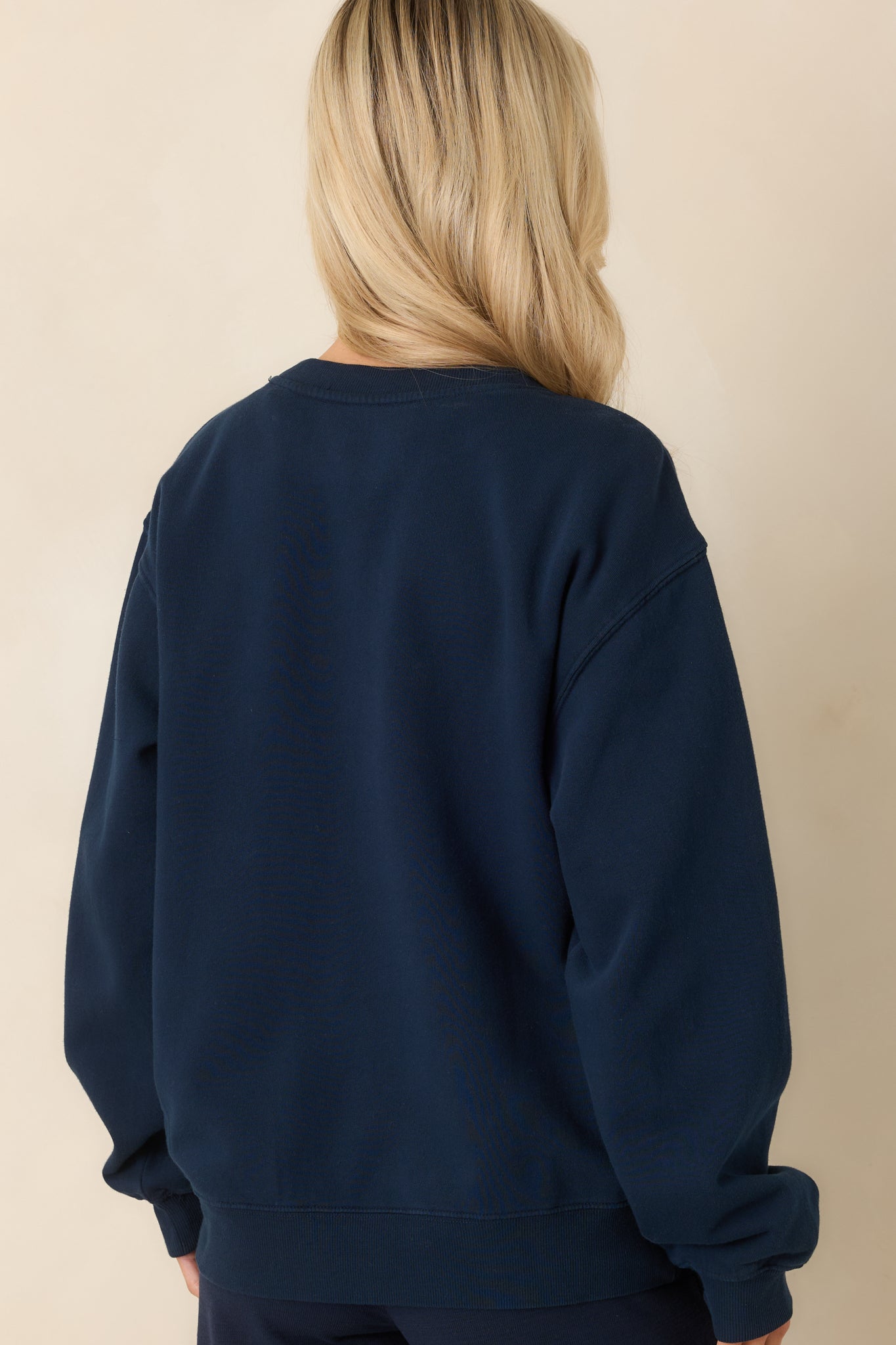 Z Supply Navy Blue Cotton Yachty Boyfriend Sweatshirt | Red Dress