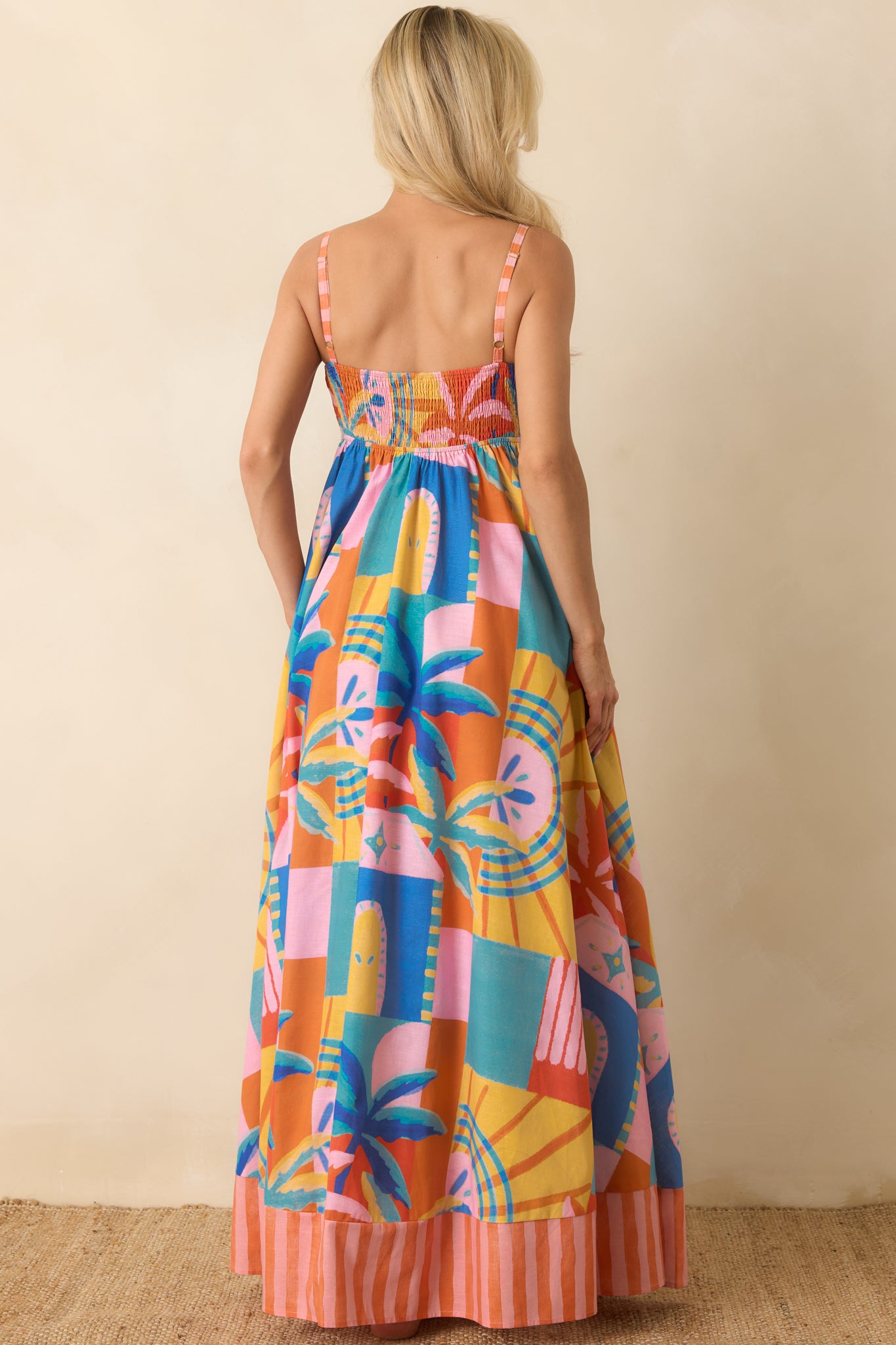 Paradisa Atlantis Tropical Mosaic Linen Maxi Dress | All Dresses