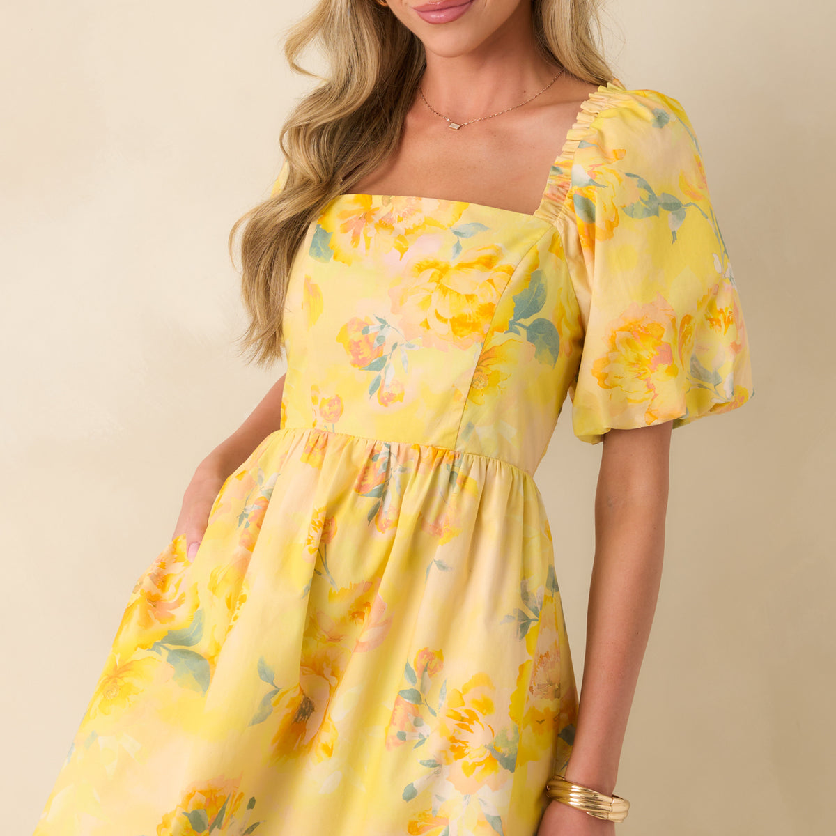 yellow spring dress Fortunate One