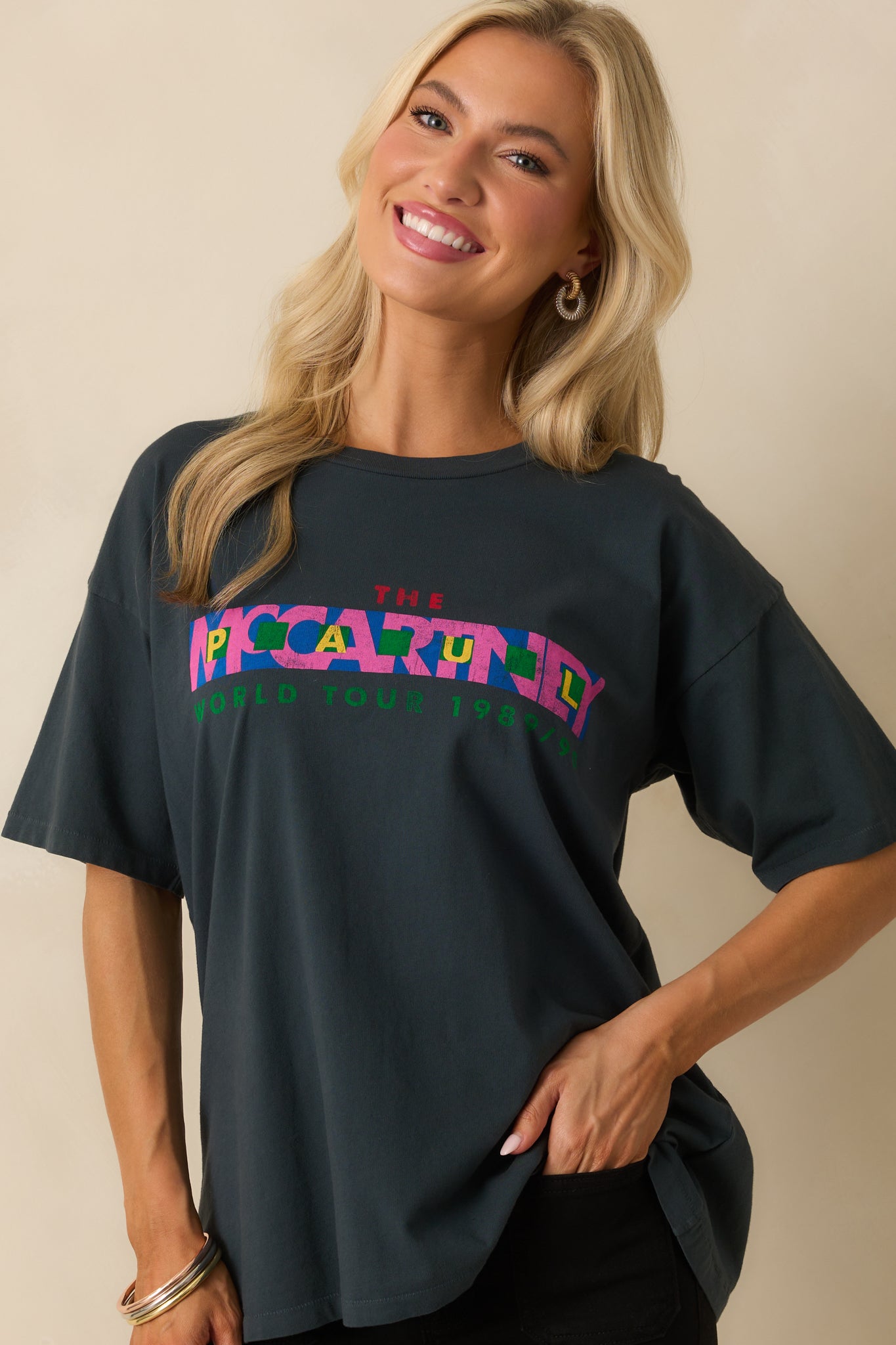 Daydreamer Paul McCartney Black World Tour 89-90 Merch Tee | Red Dress