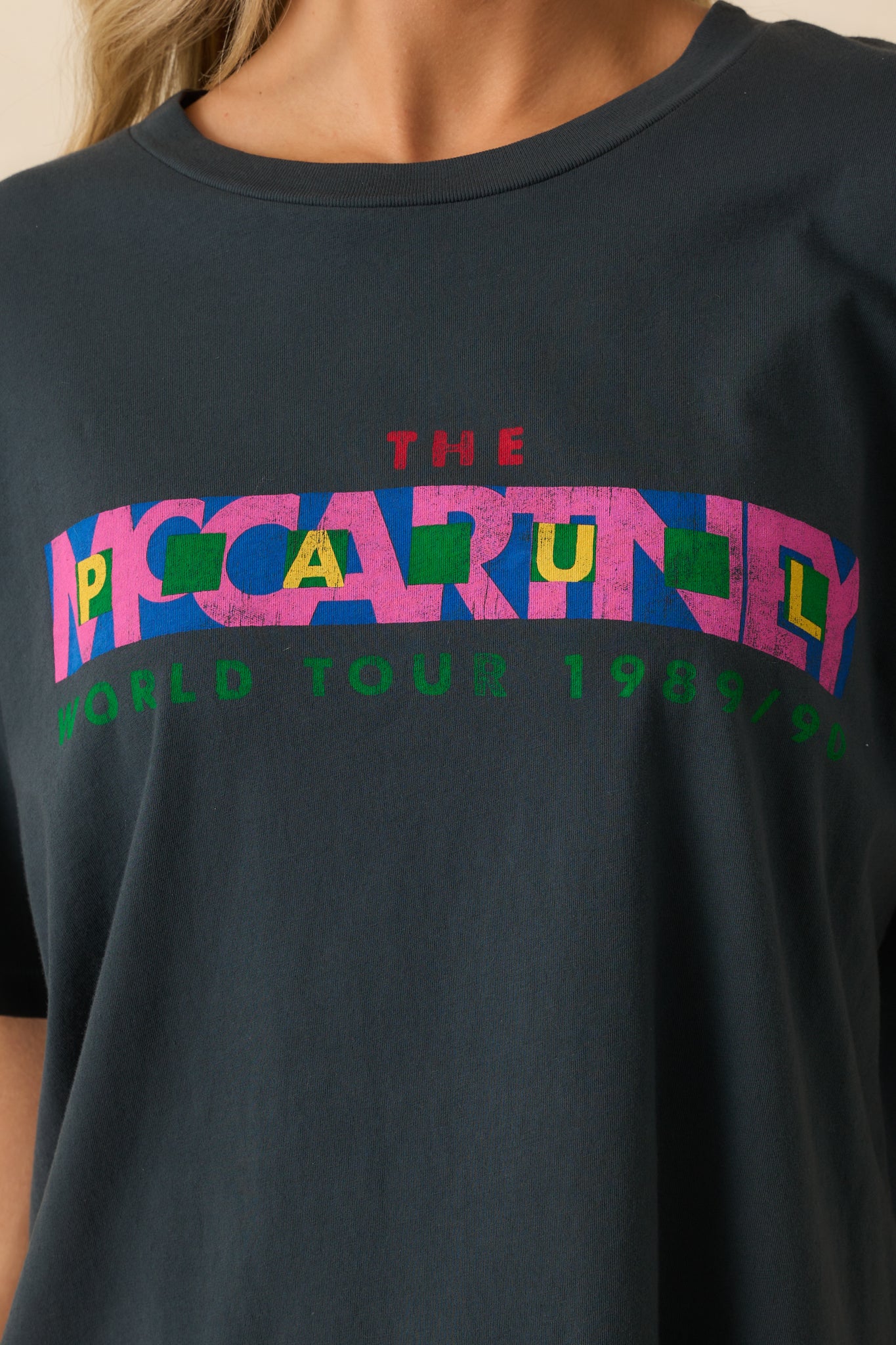 Daydreamer Paul McCartney Black World Tour 89-90 Merch Tee | Red Dress