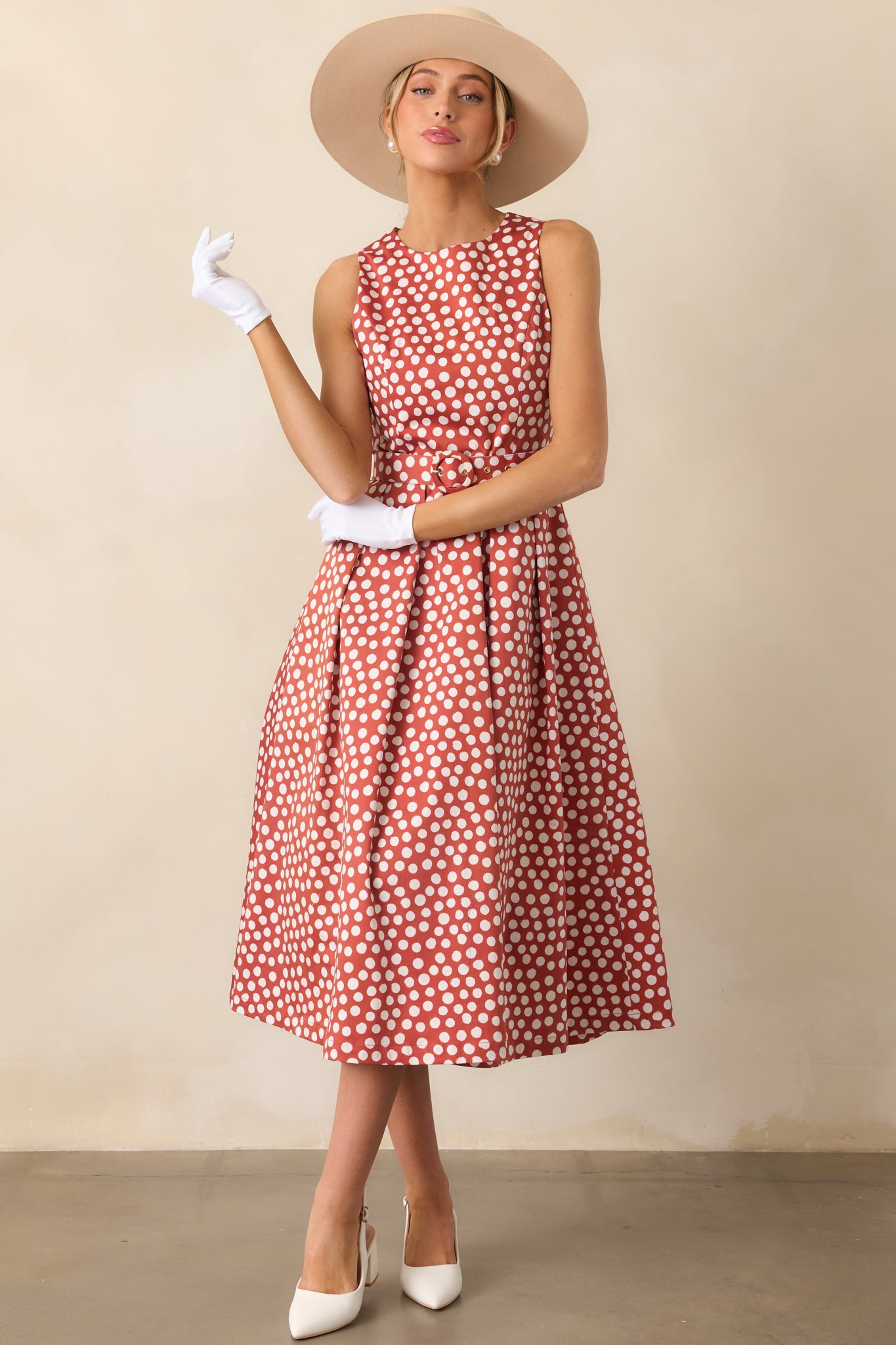 fitted lace wedding dress The Red V Neck Polka Dot Lace Ruched Maxi Dress main image 0