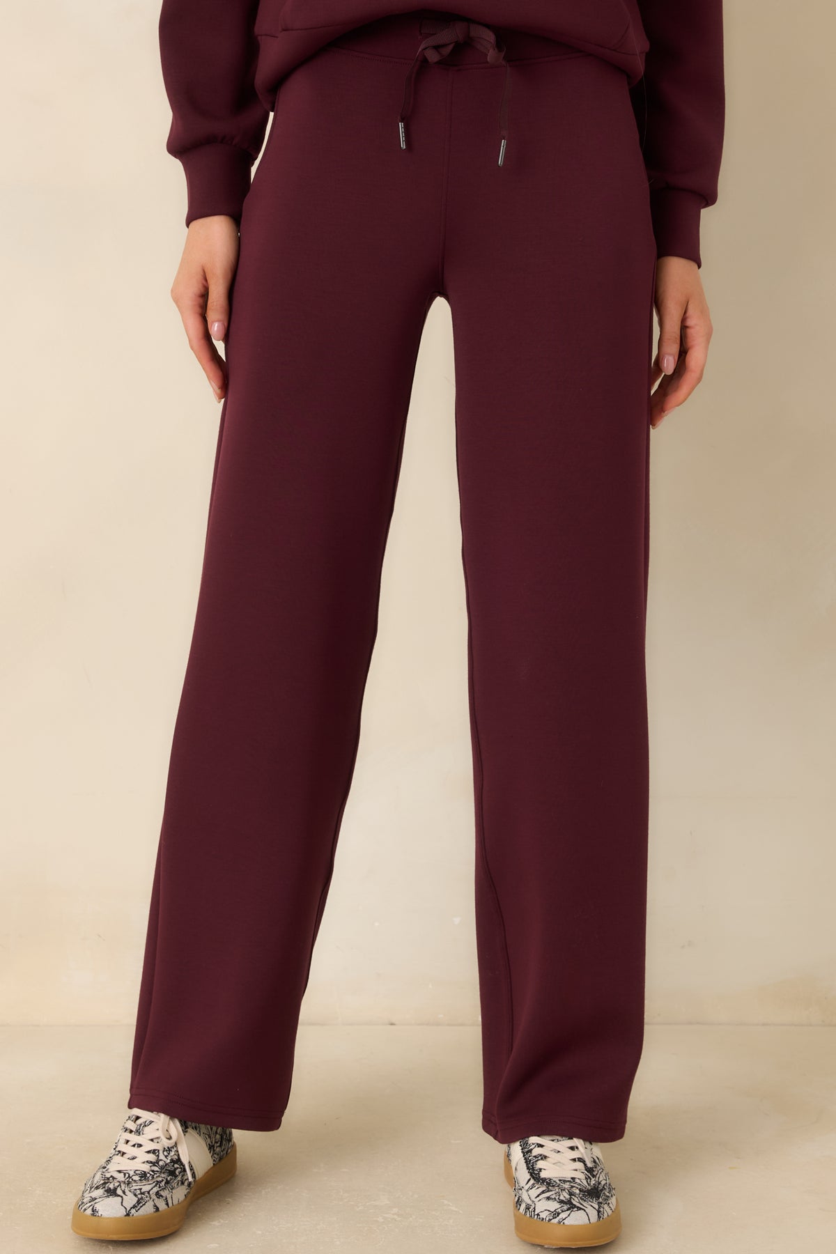 Pull-on pants featuring a flexible waistband and relaxed straight-leg styling.
