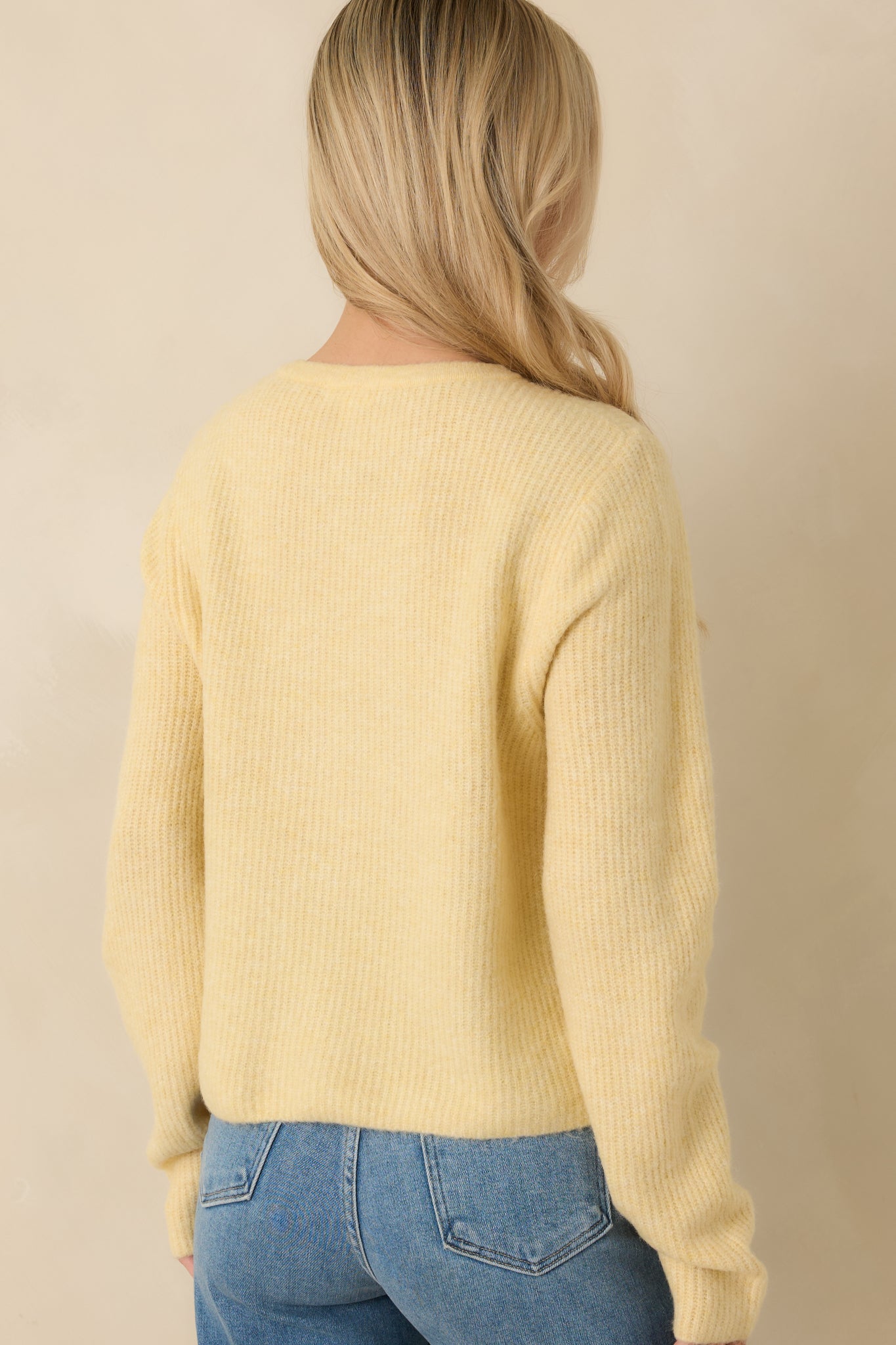 Z Supply Light Yellow Medina Rib Cardi | Red Dress