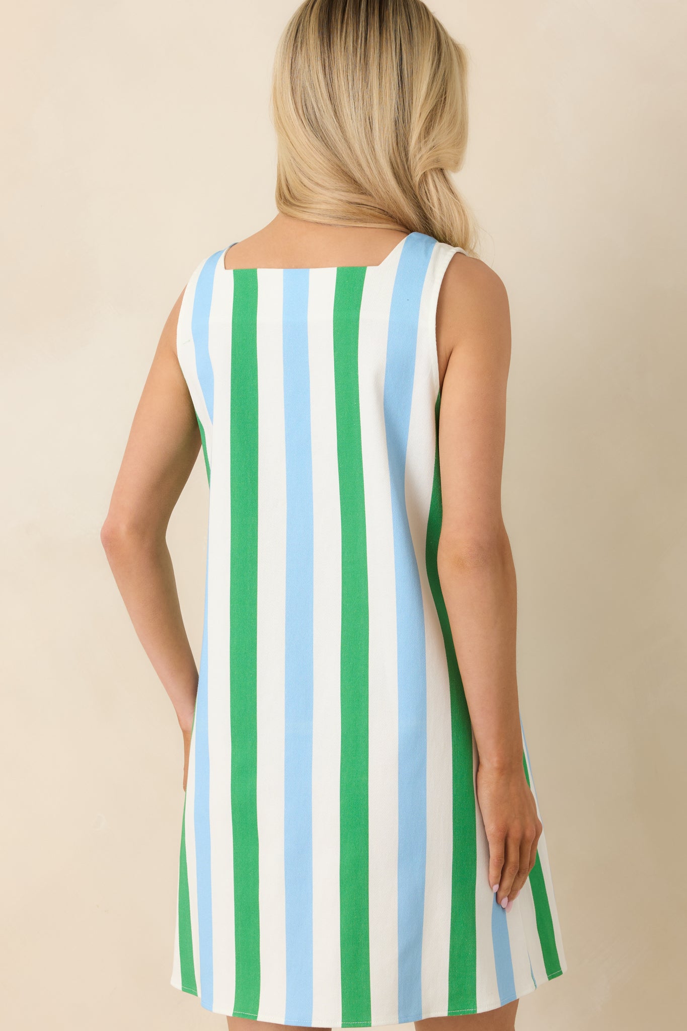 green white and blue dress Long Light Blue Prom Dress with Glitter Print Blue / XSmall main image 0