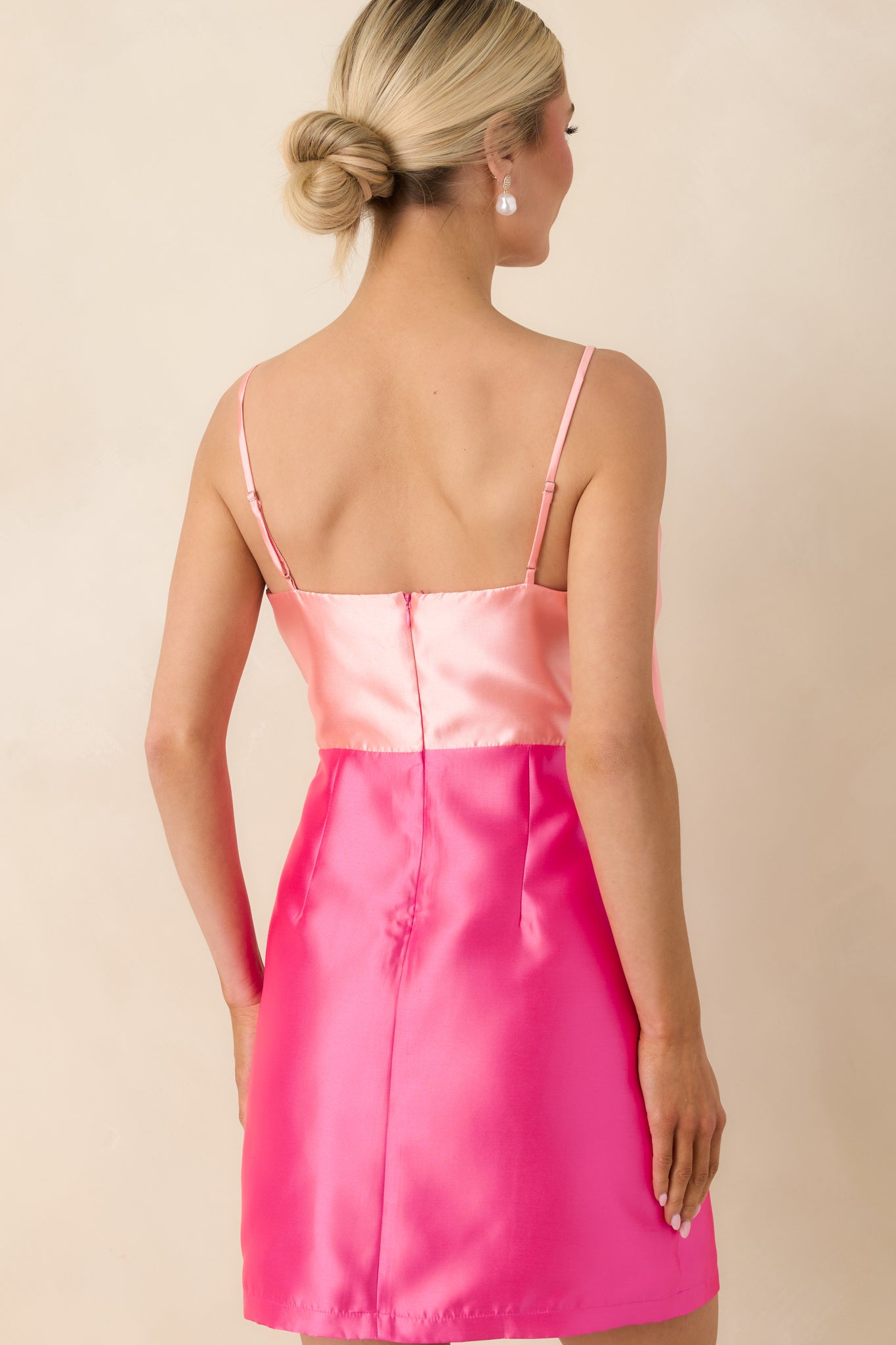 Women's She Is The Moment Magenta Pink Satin Bow Front Mini Dress | Size: S | Red Dress Women's She Is The Moment Magenta Pink Satin Bow Front Mini Dress | Size: S | Red Dress