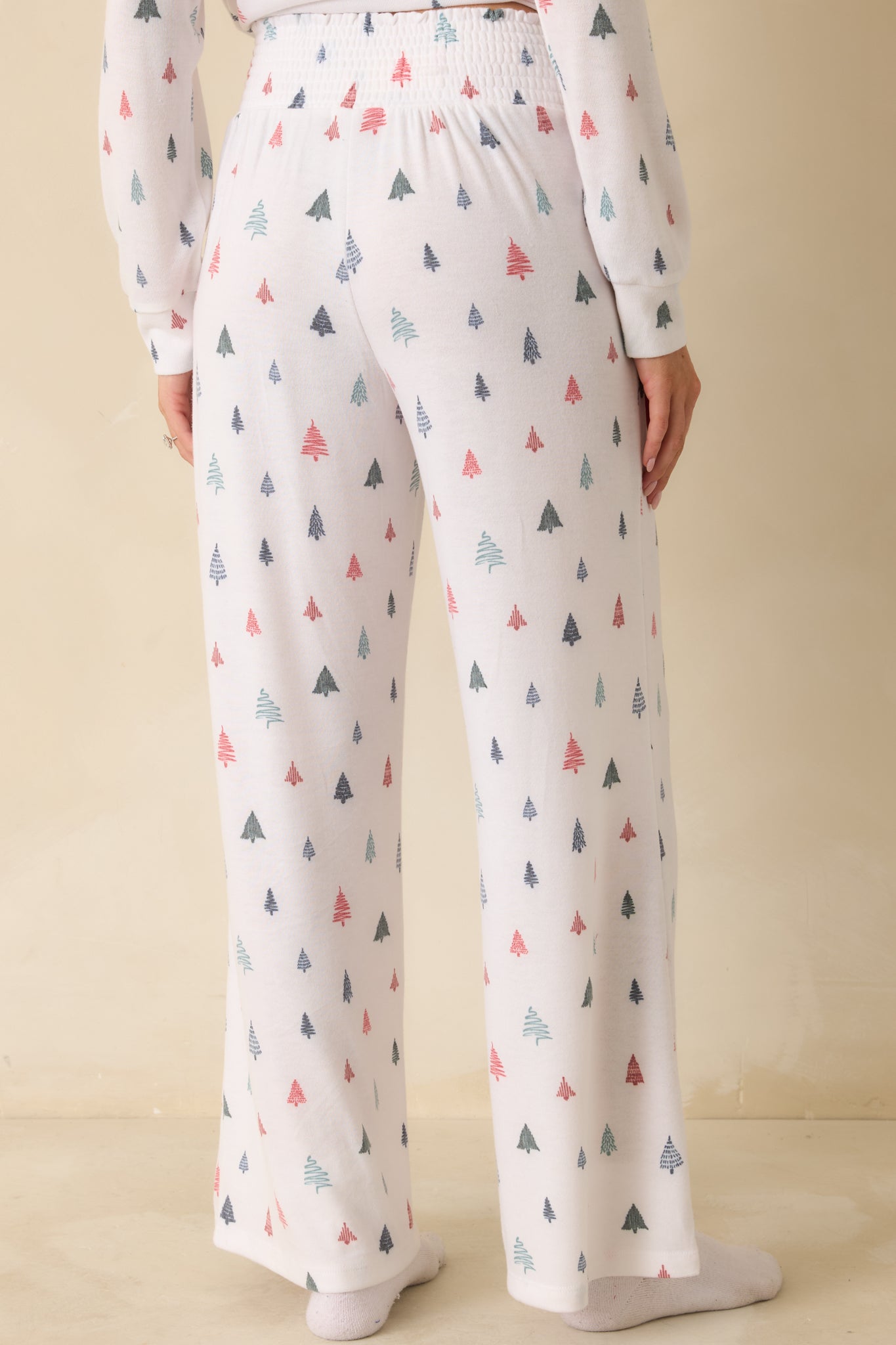 đồ ngủ Z Supply White Multi Dawn Tree Pajama Pants | Red Dress