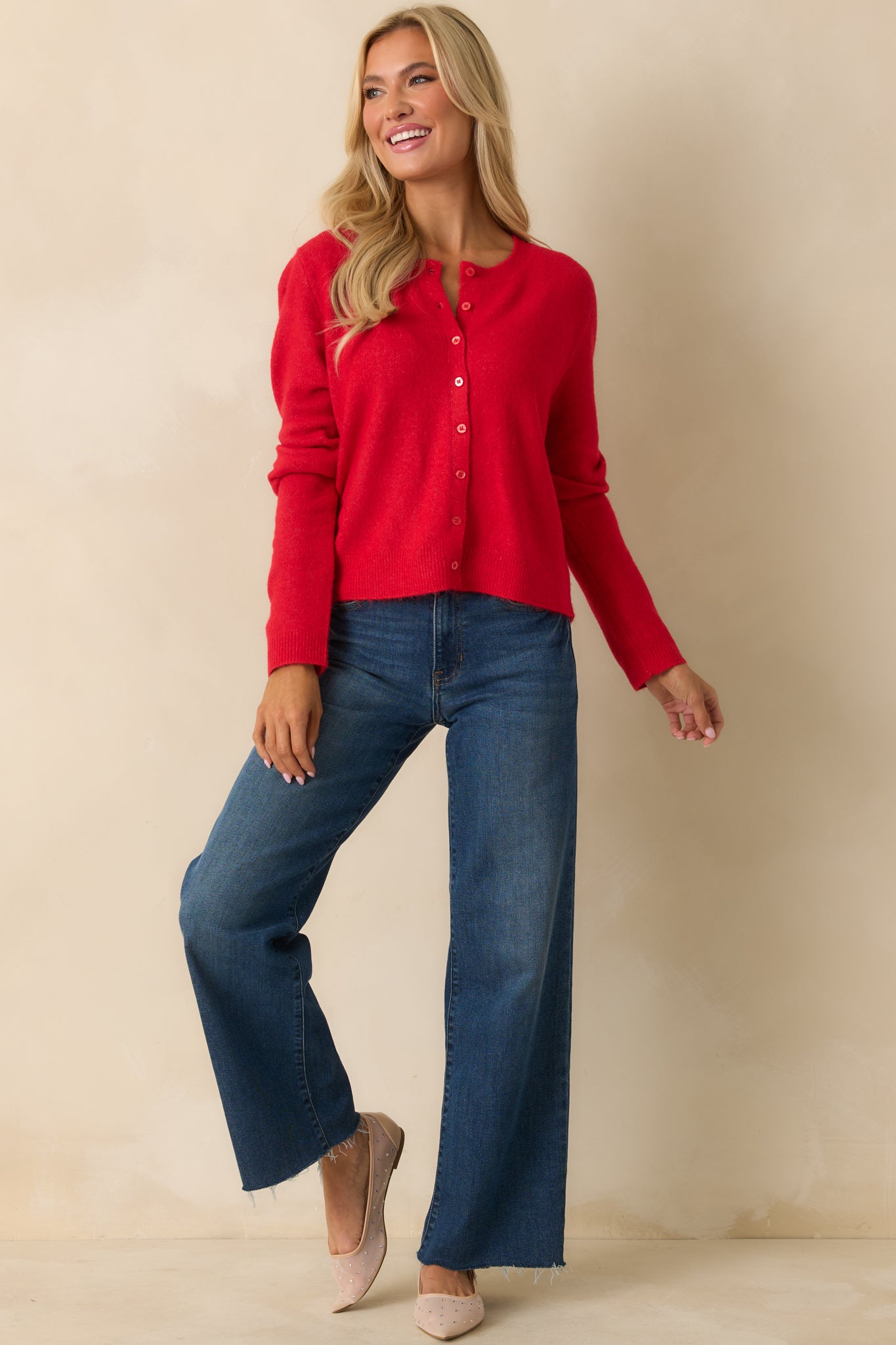 Z Supply Festive Red Medina Cozy Cardigan | Red Dress