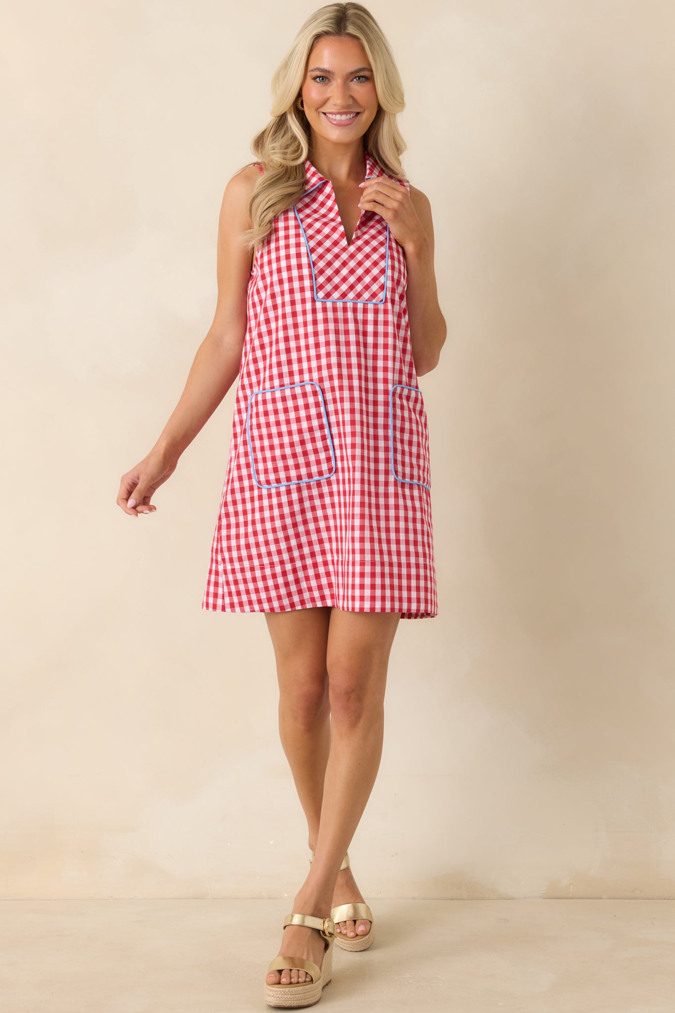 check mini dress self-portrait Check Wool Mini Dress in Brown