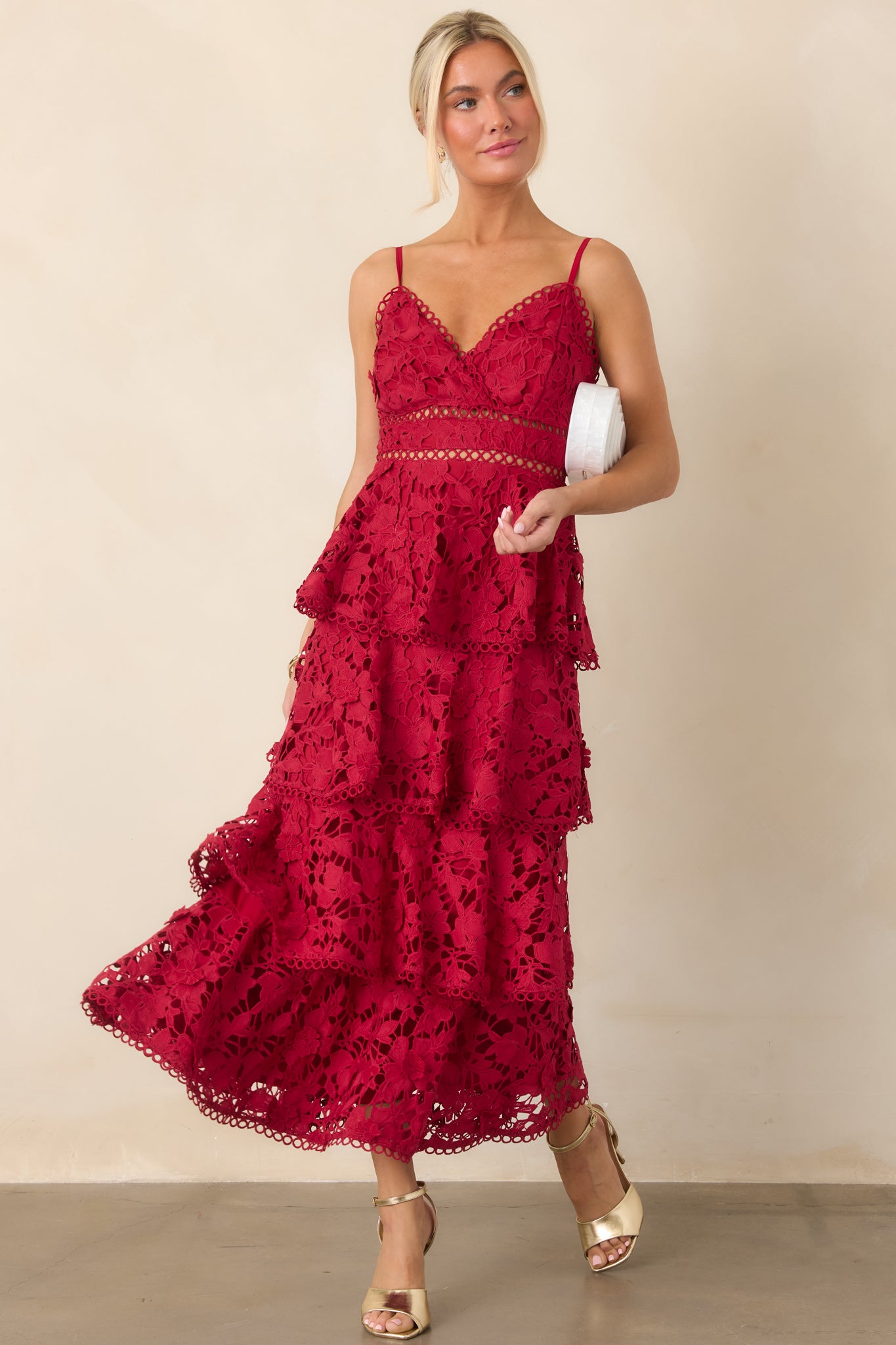 red tiered maxi dress Women's Got My Attention Floral Guipure Lace | Size: L Mermaid style Fabric Bridesmaid Dresses Light Blue Belarus_production Size:4XL- 21-22.5 X 36-37
