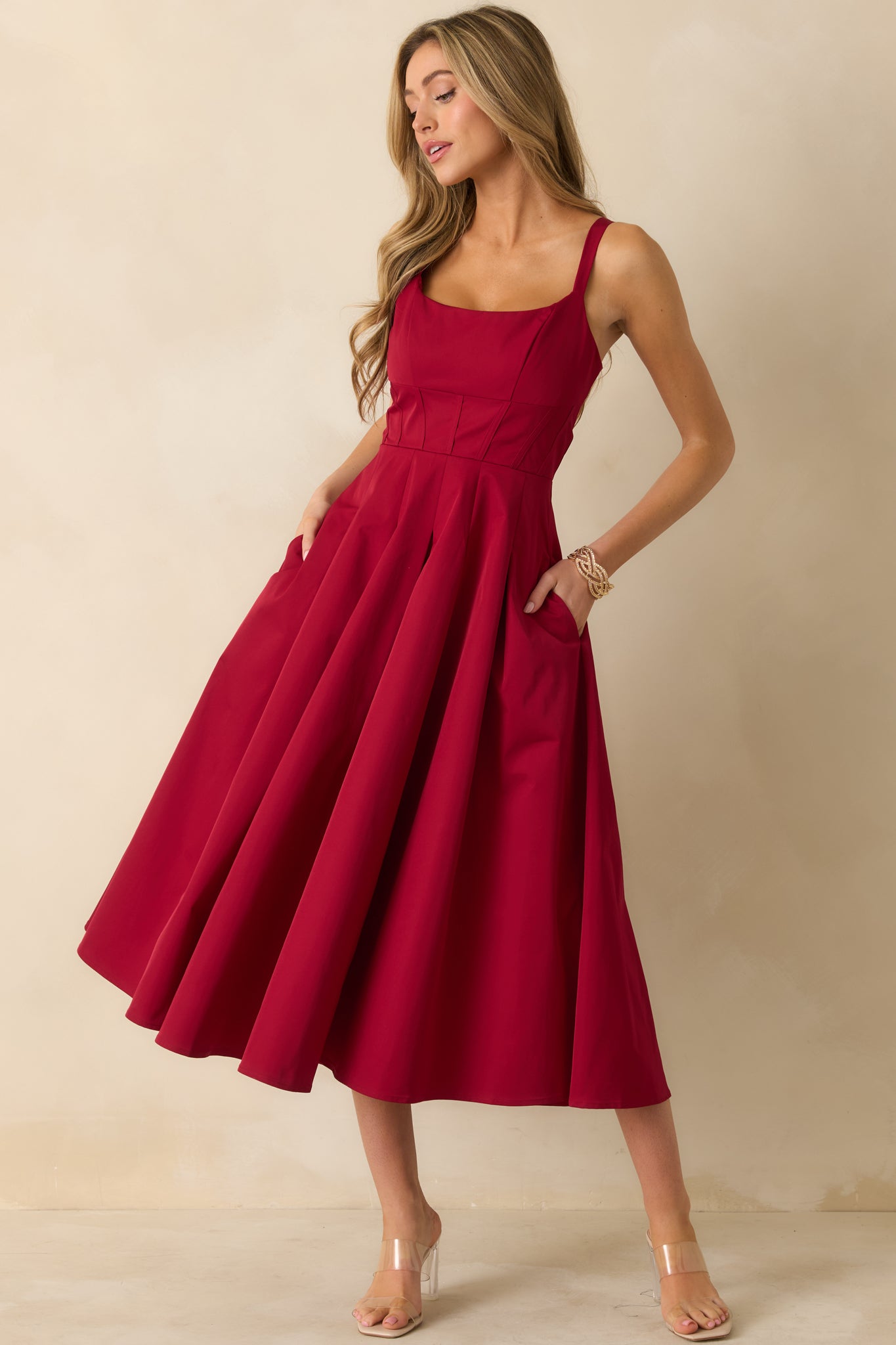 Midi Dress With Flared Skirt Evening Dress Midi Wedding-Guest Dress With Shoulder Ties Dusty Blue Midi Dress With Flared Skirt Evening Dress Midi Wedding-Guest Dress With Shoulder Ties Dusty Blue