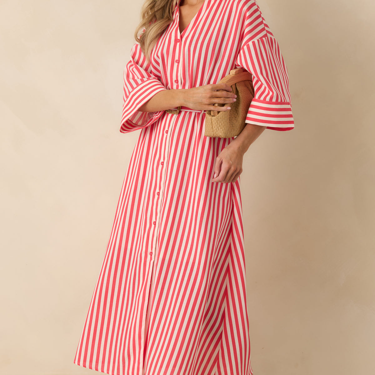 striped red shirt dress Women's Lighthearted Days Stripe Belted Button Front Maxi | Size: L swatches-codami-sequin-mini-dress 10% Cotton Lining Size:FR 46 How to Dress for