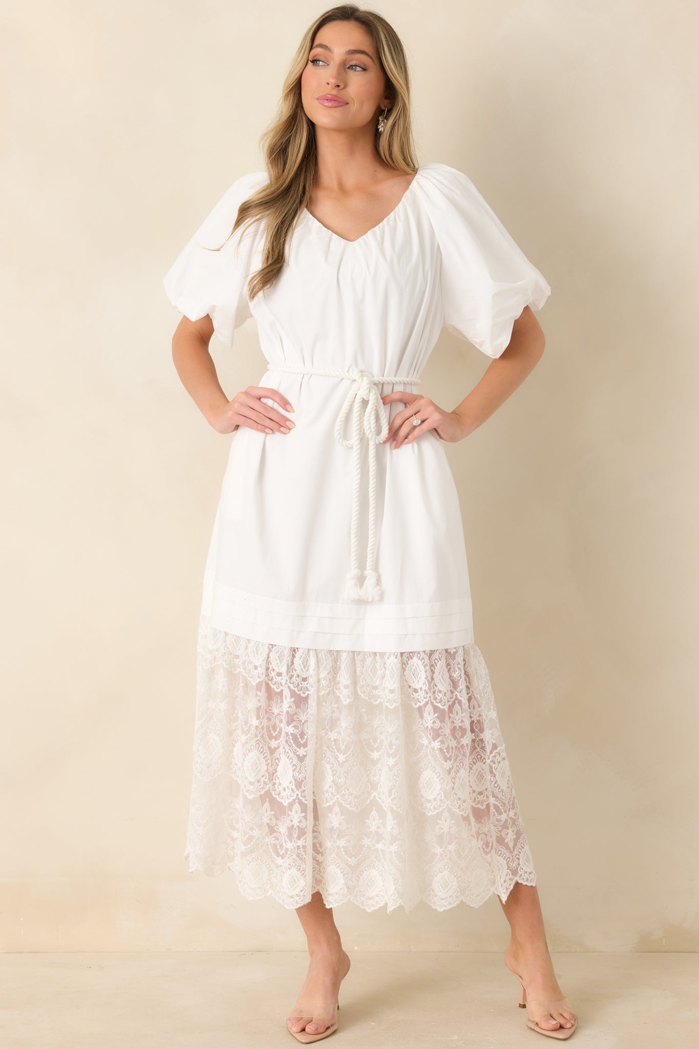 slim fit dress slacks Red Dress | White Cotton & Gathered Lace Maxi Dress