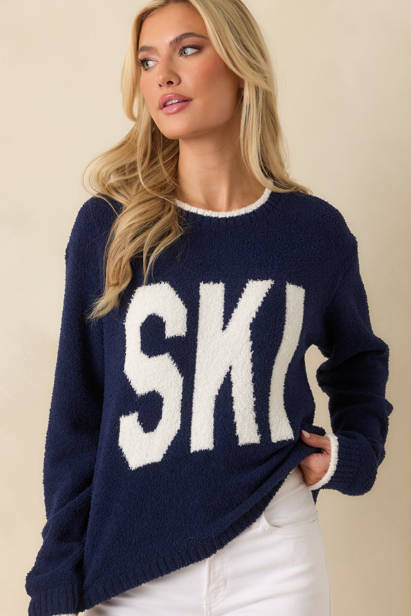 Z Supply Blue Sapphire Ski Plush Sweater | Red Dress