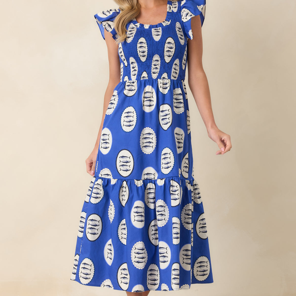 Midi Dress Royal Blue Bridesmaid Dresses Quiz Women's Catch Of The Day Royal Blue Multi Cotton Tiered Maxi Dress Size: Xl Red Dress