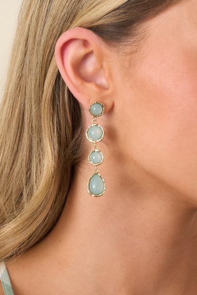 earrings for light green dress Red | Gold & Sage Teardrop mr