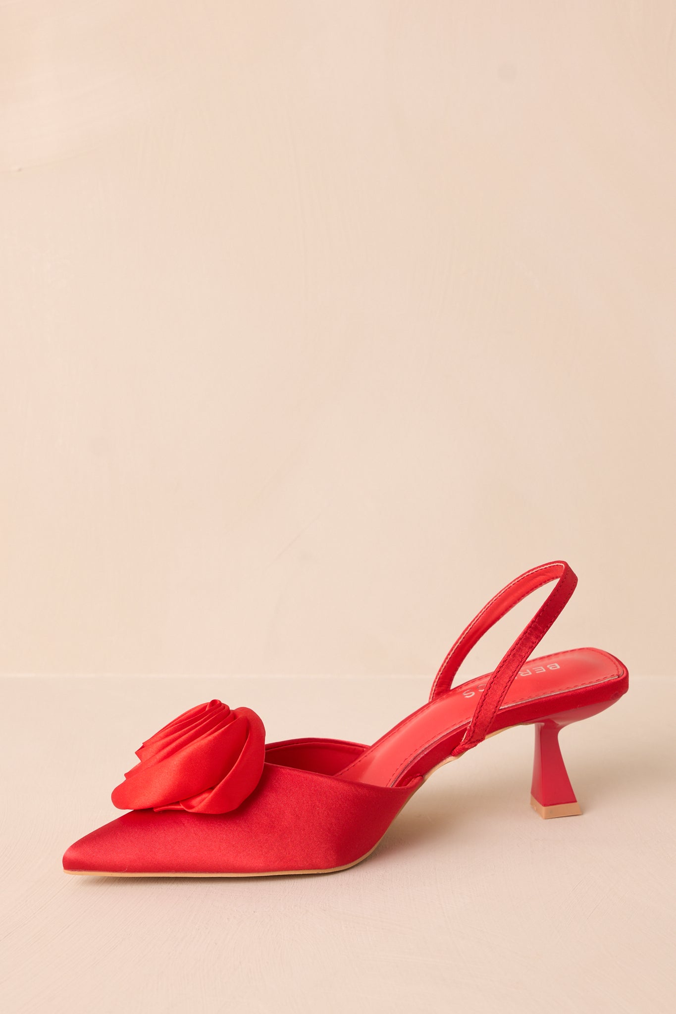 Women's The Beats Of My Heart Red Slingback Kitten Heels | Size: 7.5