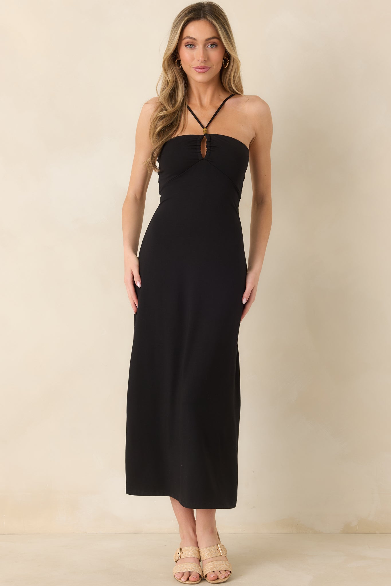 Z Supply Astoria Halter Maxi Dress, Black, Extra Small