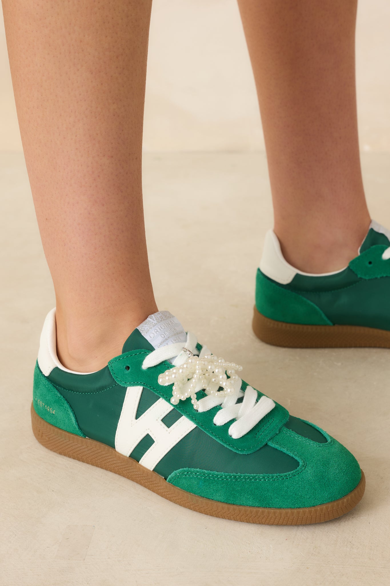 Women's Nadia Green Suede Lace-Up Sneakers | Size: 8 | Red Dress Women's Nadia Green Suede Lace-Up Sneakers | Size: 8 | Red Dress