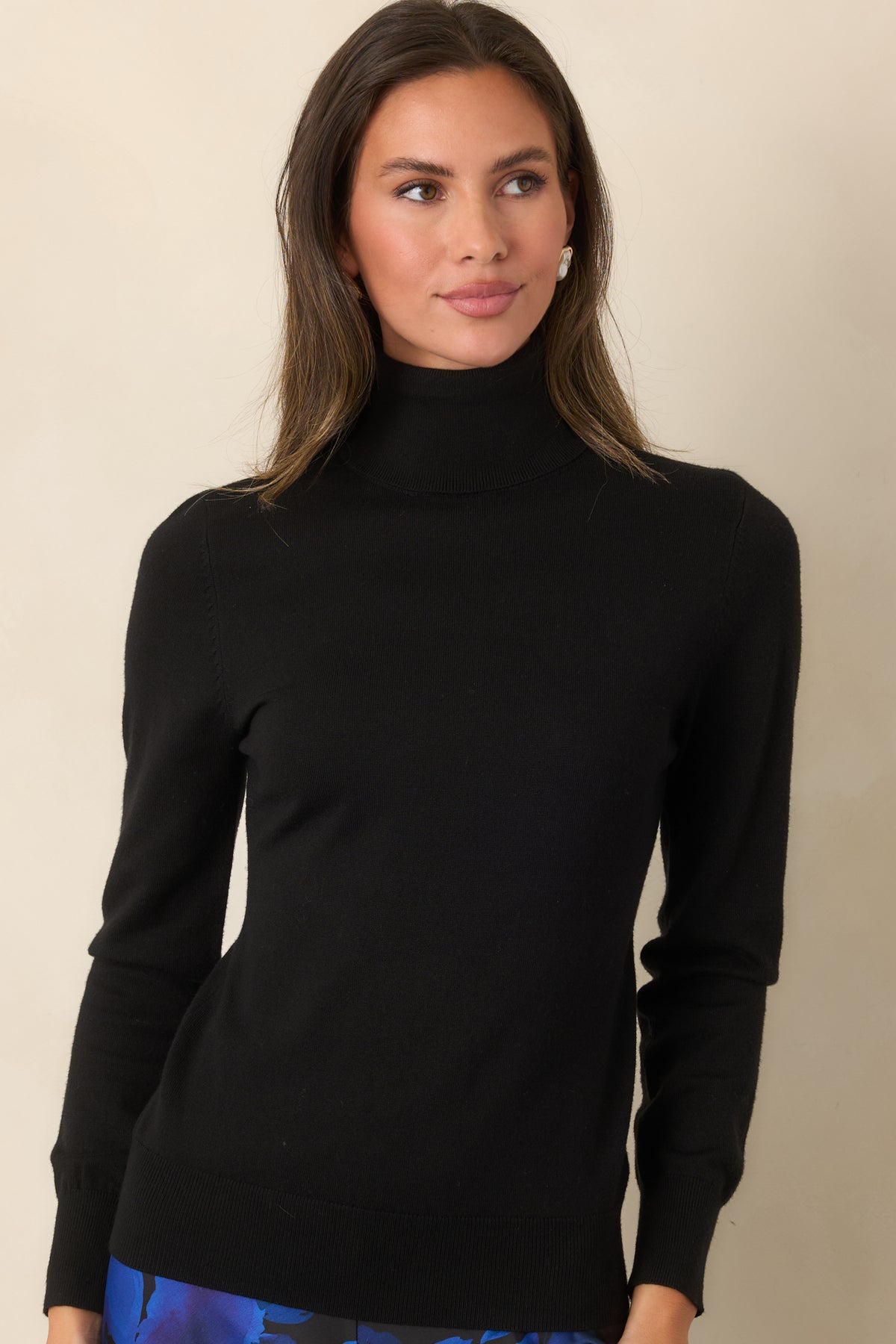 Black Turtleneck Sweater - All Tops