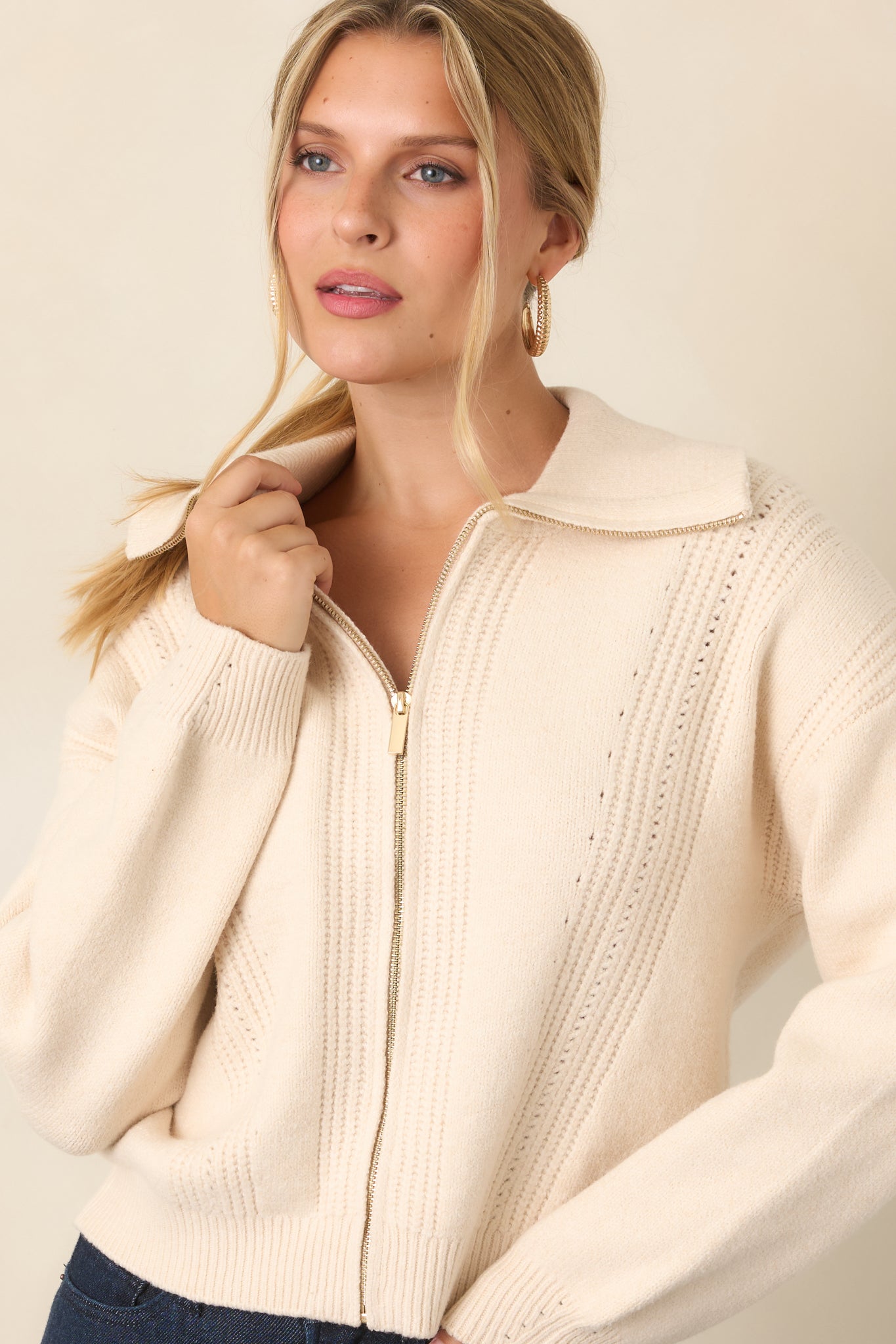 Silverlake Ivory Zip-Up Cardigan | Z Supply