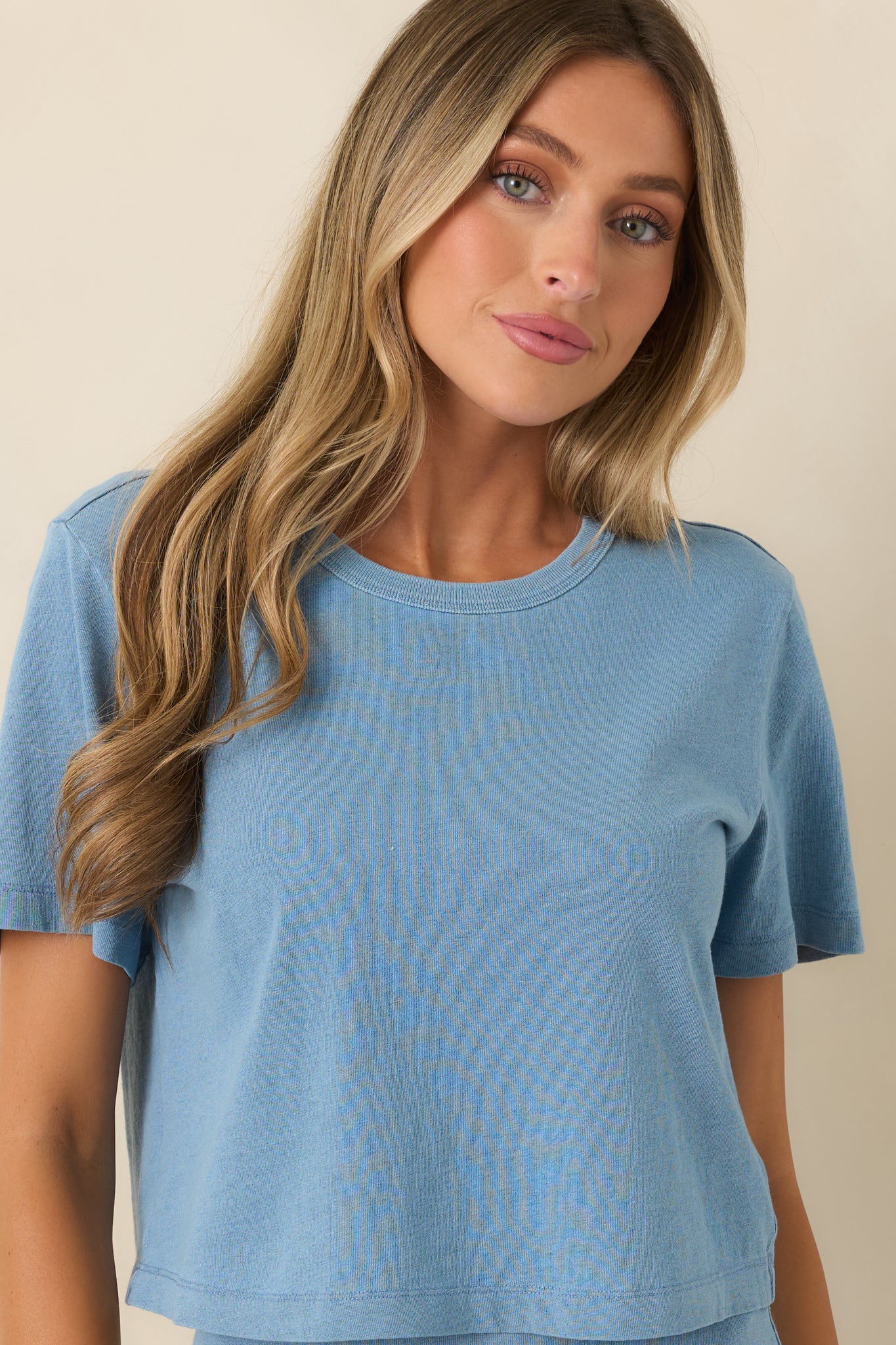 Soft cotton jersey top featuring a casual silhouette and unique worn-in finish.
