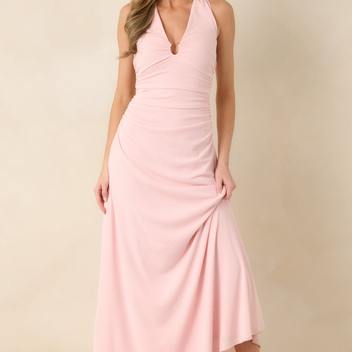 bhldn amelia deep v satin maxi dress Flutter Sleeve Gown the BHLDN Amelia Gown pairs a gracefully draped bodice with soft sleeves and a flowy skirt Anthropologie | Dresses | Bhldn