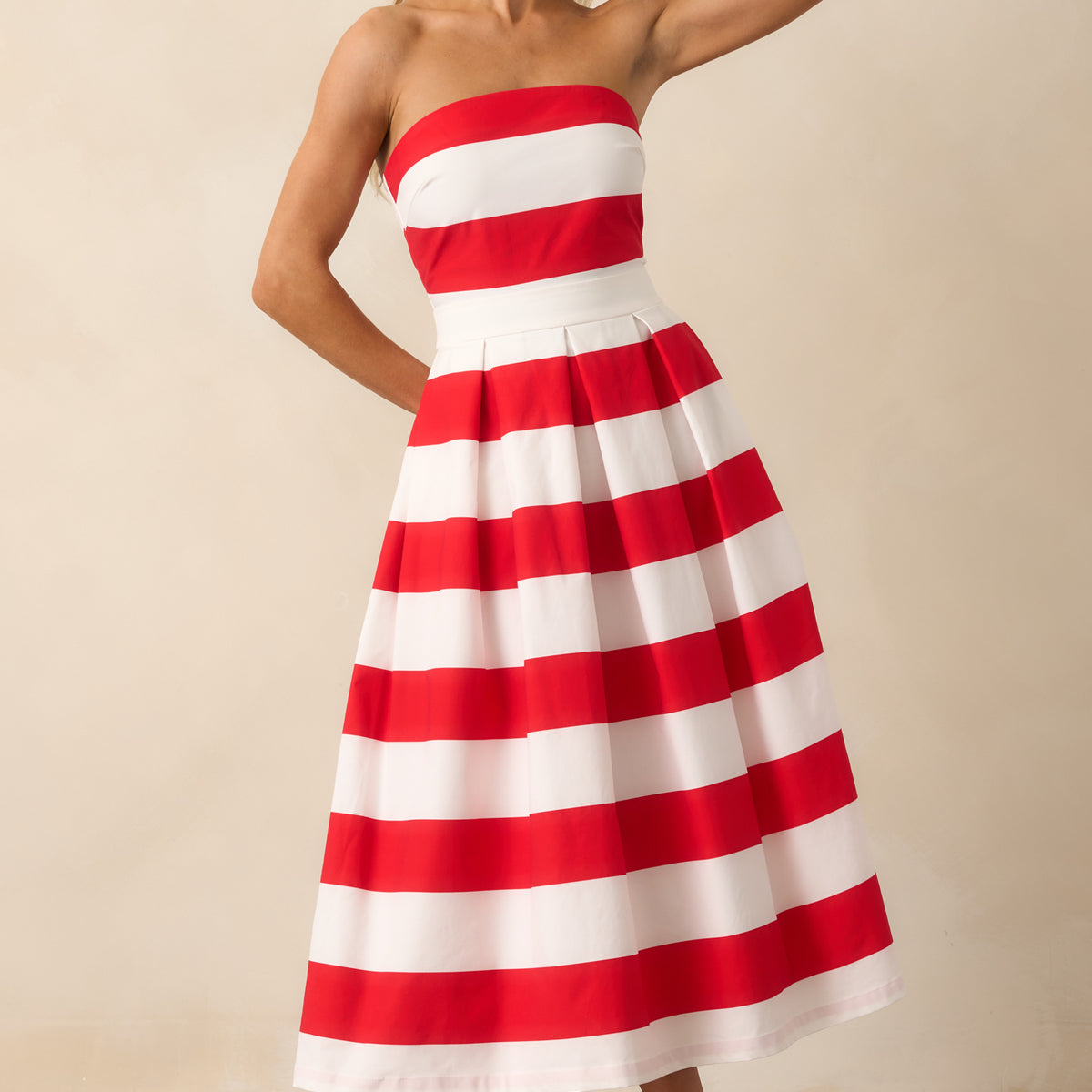 halter top dress red ARRANGE structured maxi with train back in size-women